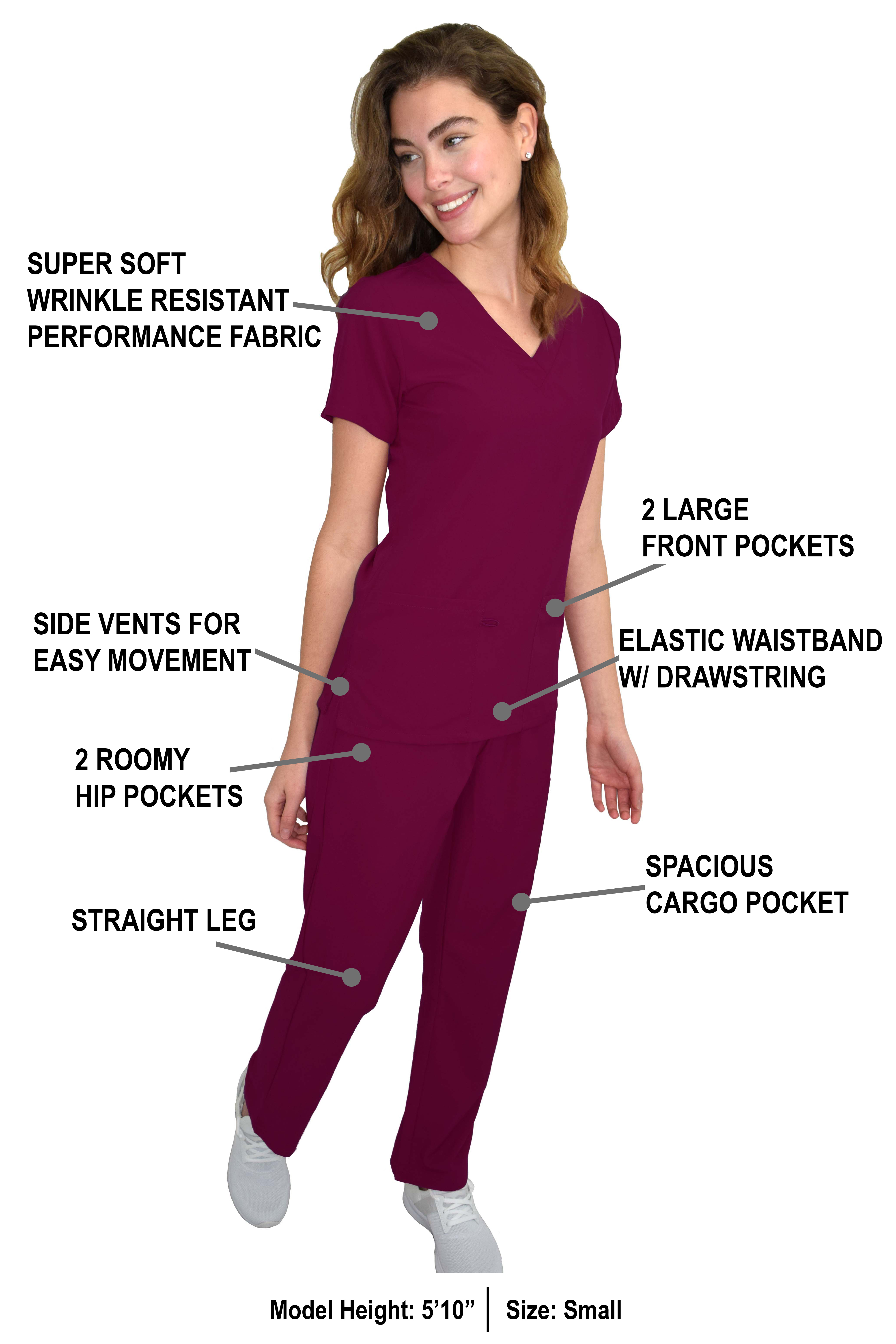 GT Performance/4FLEX Womens Scrub Set V-neck Top and Pant - Picture 142 of 146