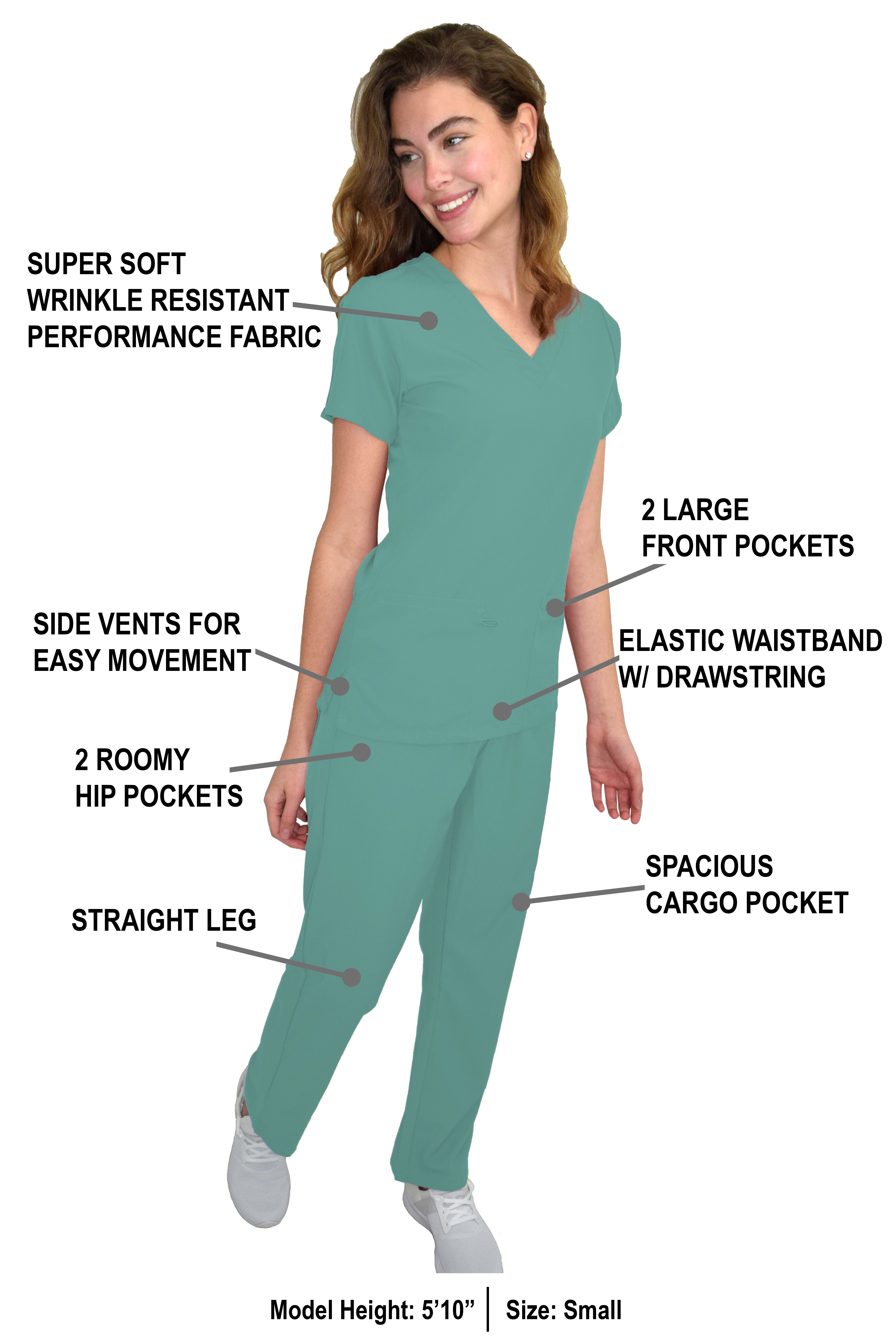 GT Performance/4FLEX Womens Scrub Set V-neck Top and Pant - Picture 106 of 146