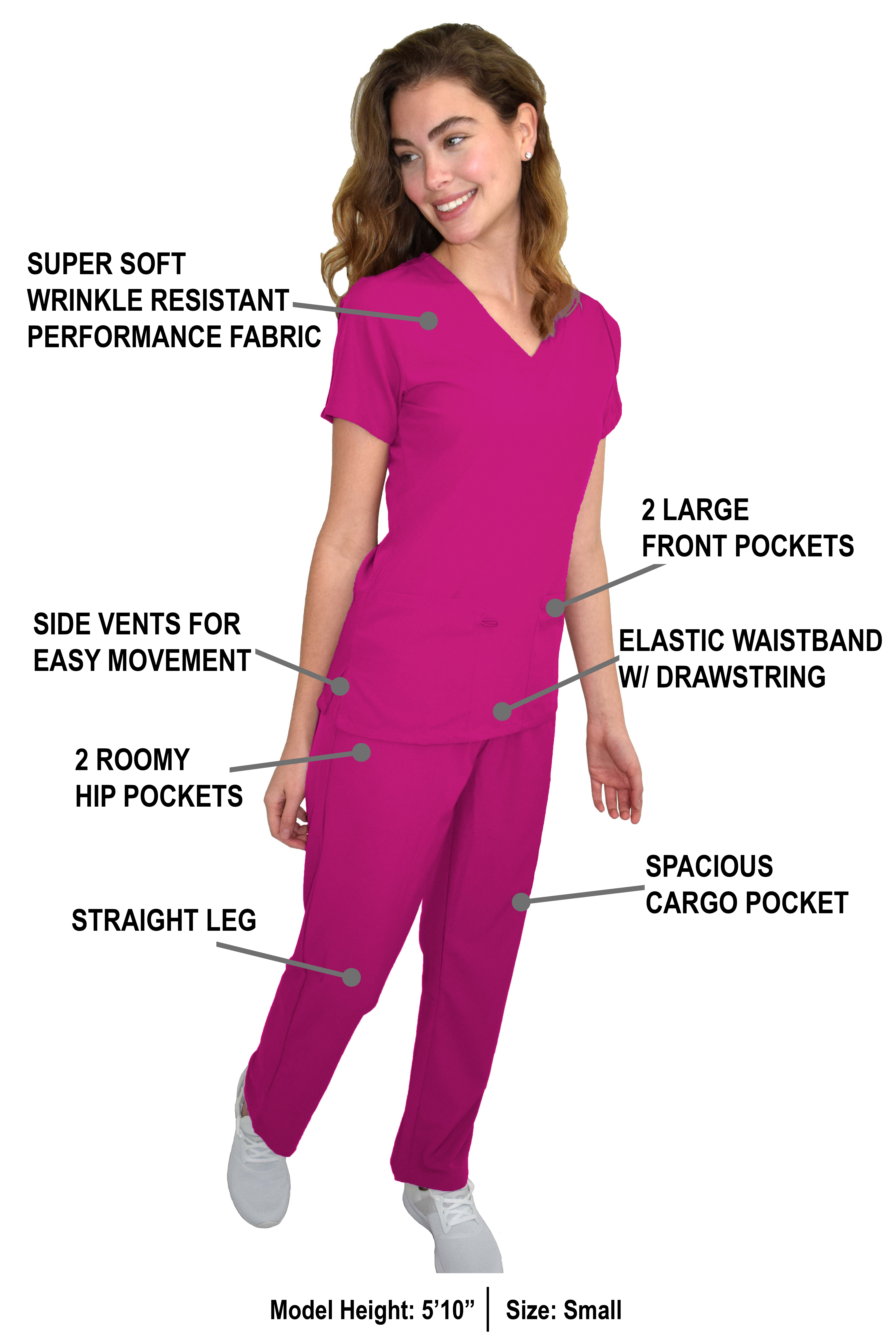 GT Performance/4FLEX Womens Scrub Set V-neck Top and Pant - Picture 58 of 146
