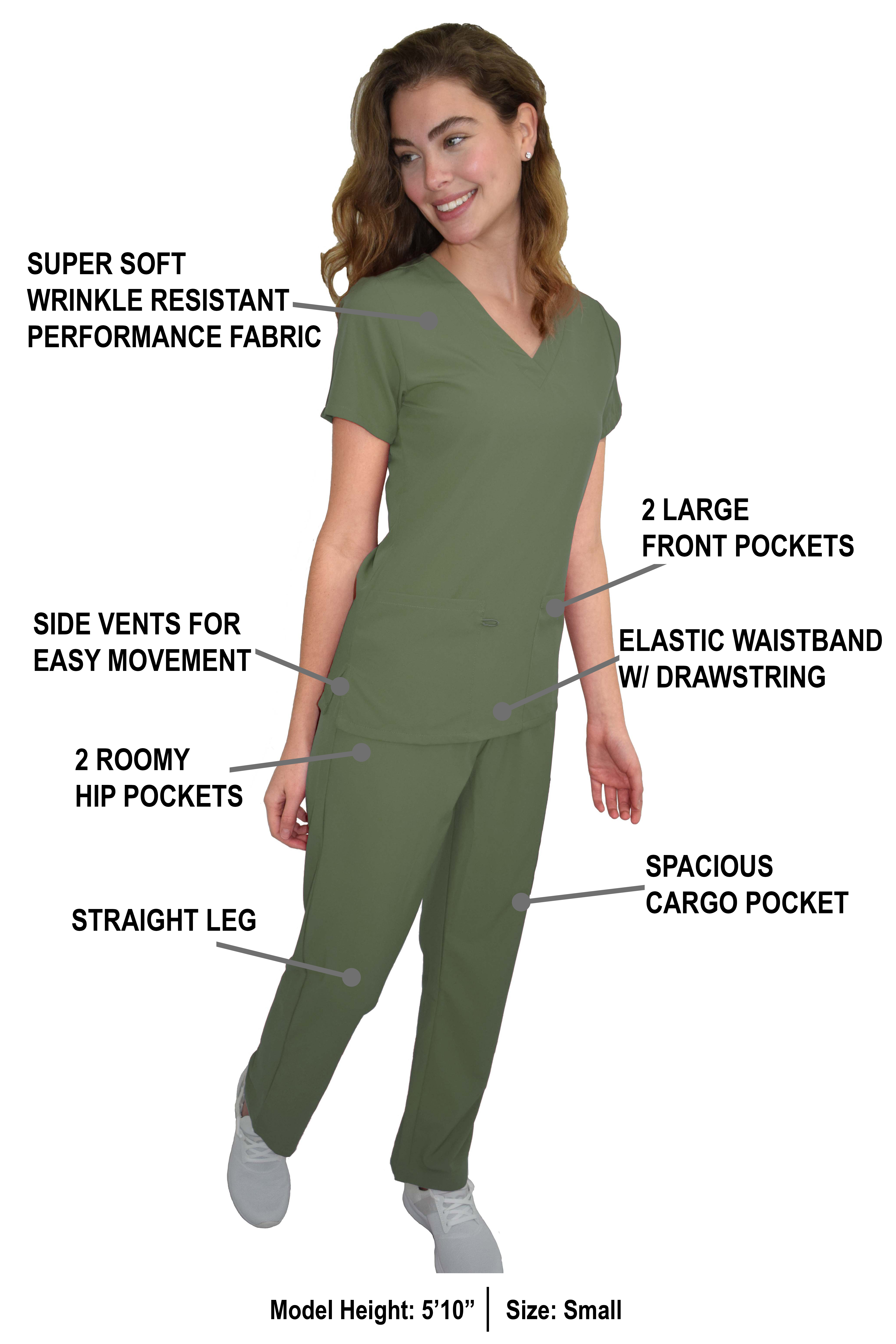 GT Performance/4FLEX Womens Scrub Set V-neck Top and Pant - Picture 76 of 146