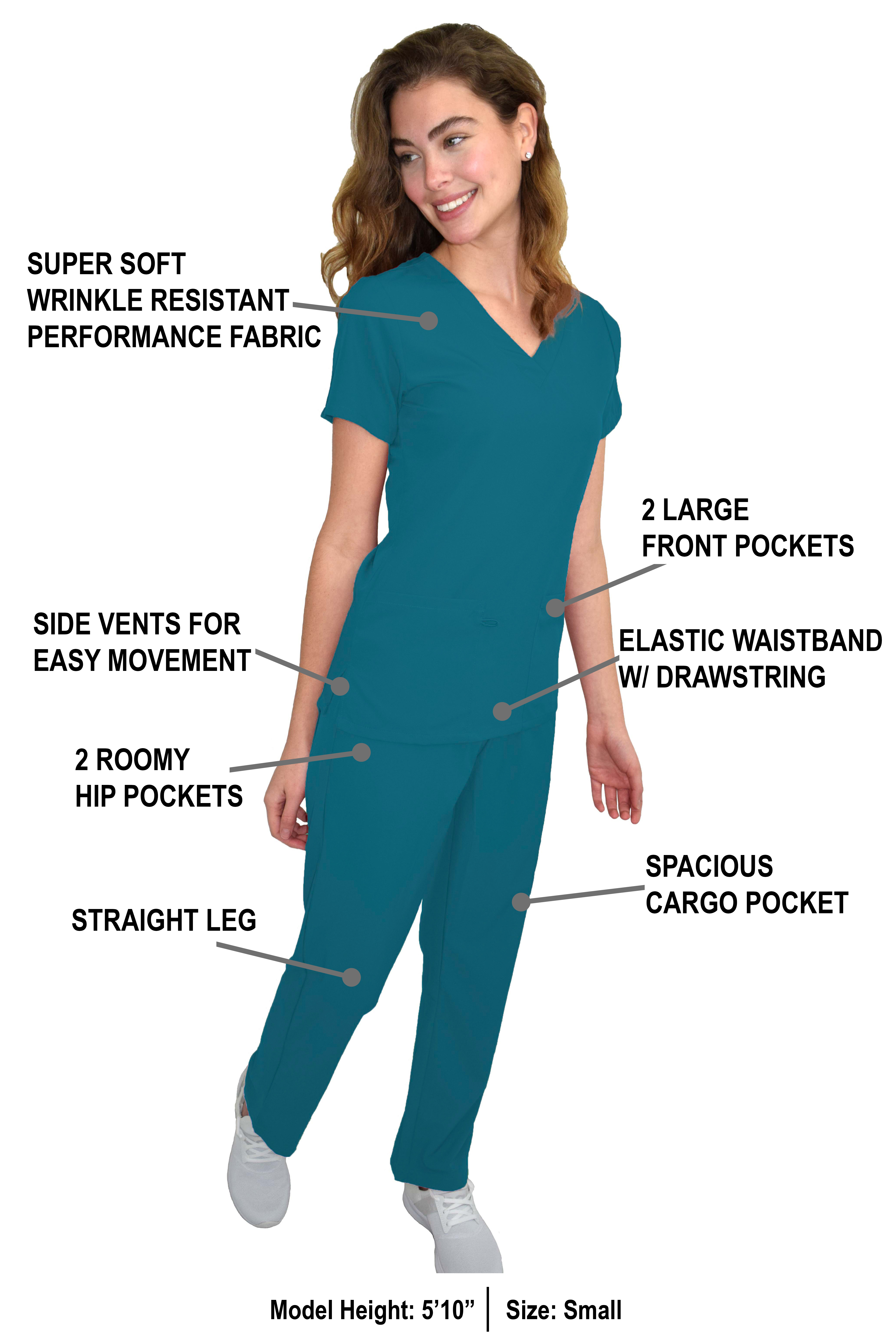 GT Performance/4FLEX Womens Scrub Set V-neck Top and Pant - Picture 9 of 146