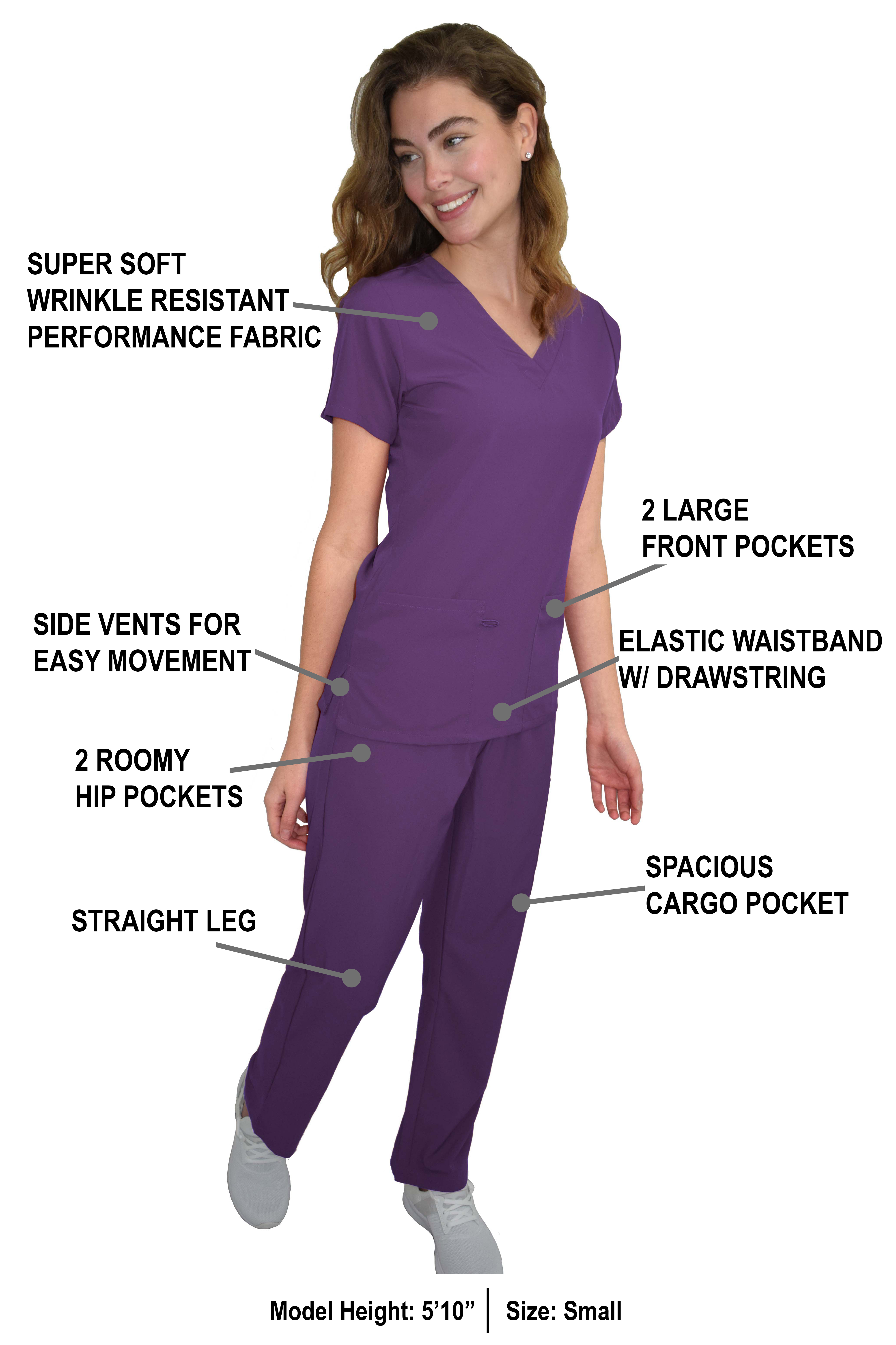 GT Performance/4FLEX Womens Scrub Set V-neck Top and Pant - Picture 34 of 146