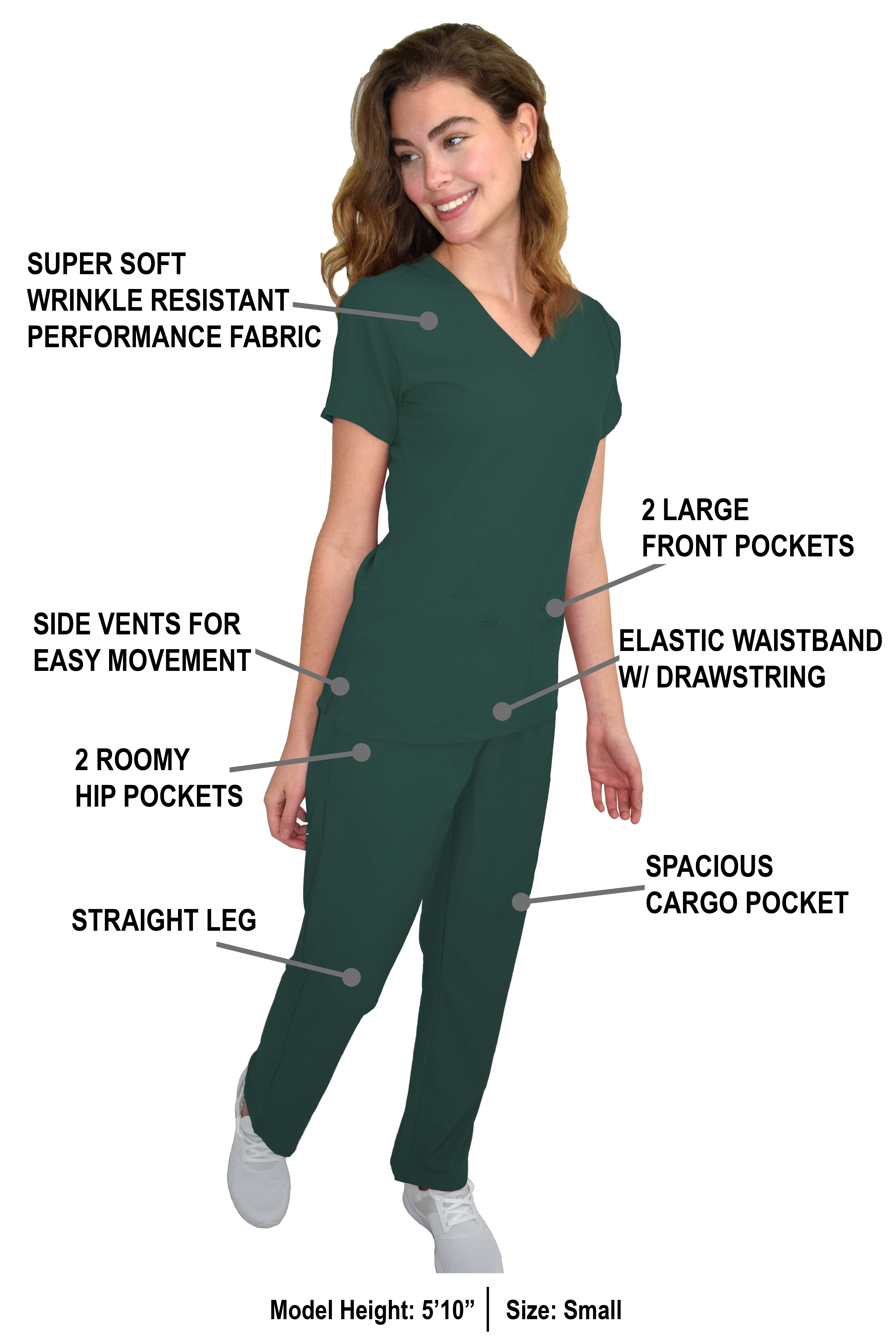 GT Performance/4FLEX Womens Scrub Set V-neck Top and Pant - Picture 52 of 146