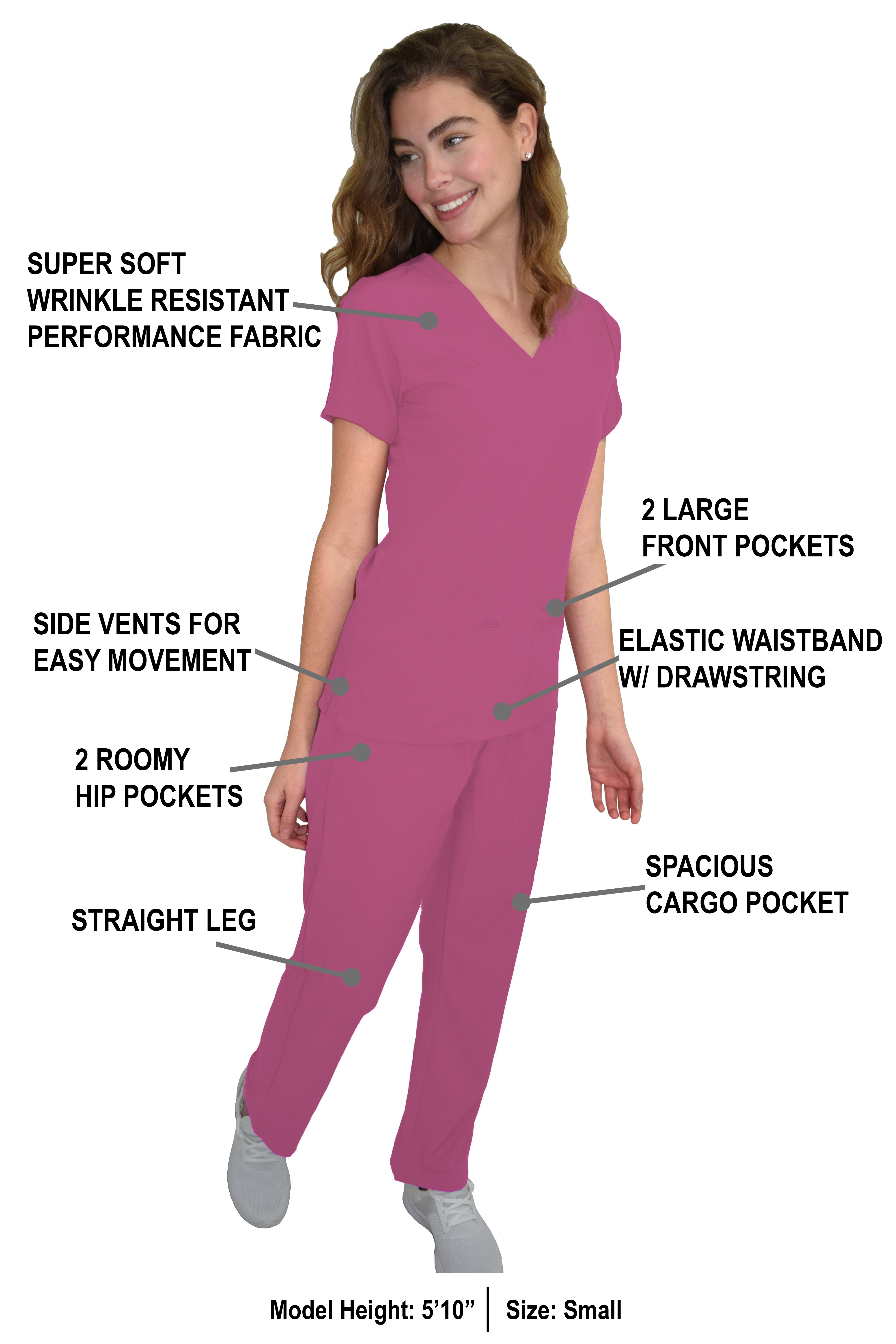 GT Performance/4FLEX Womens Scrub Set V-neck Top and Pant - Picture 28 of 146