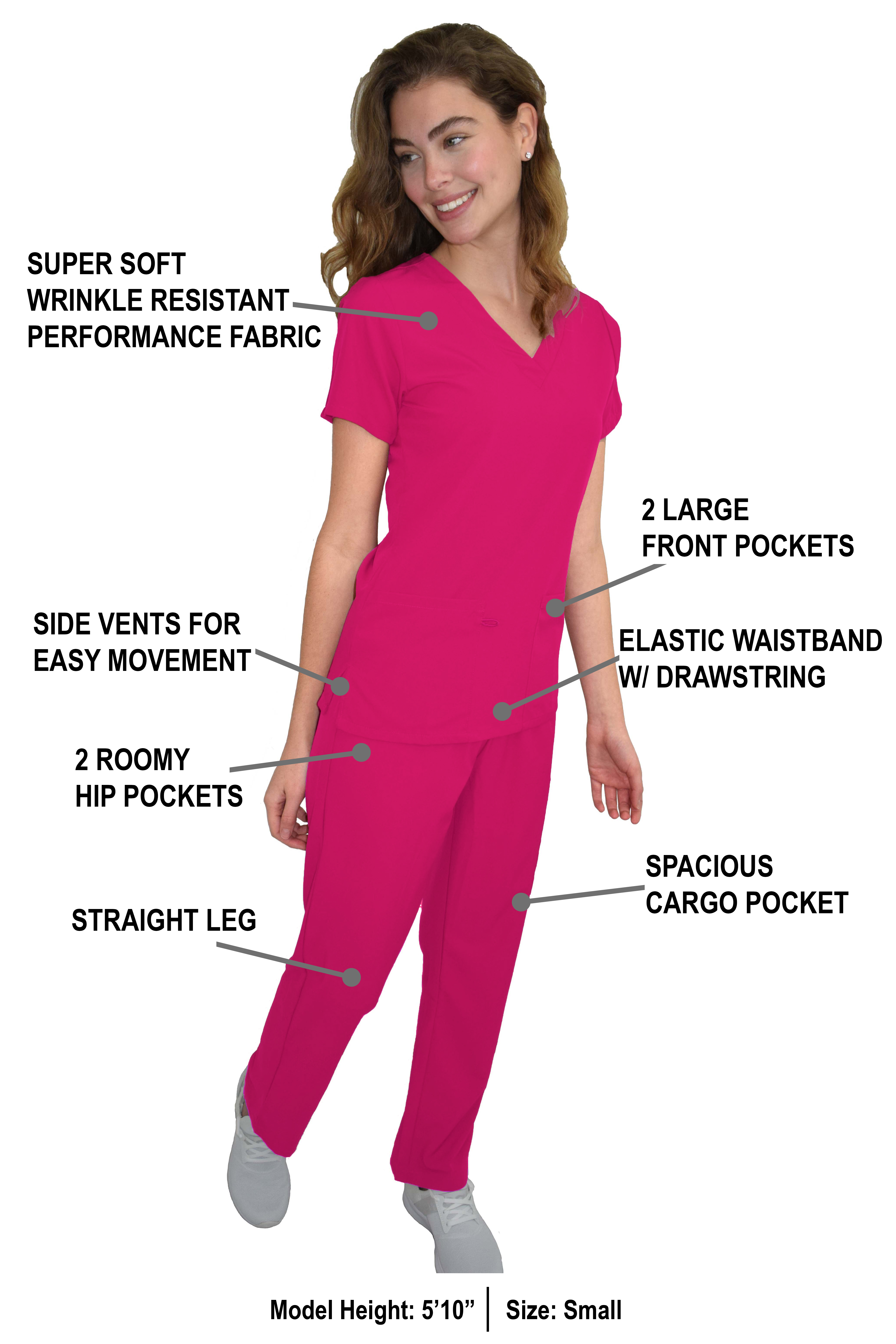 GT Performance/4FLEX Womens Scrub Set V-neck Top and Pant - Picture 46 of 146