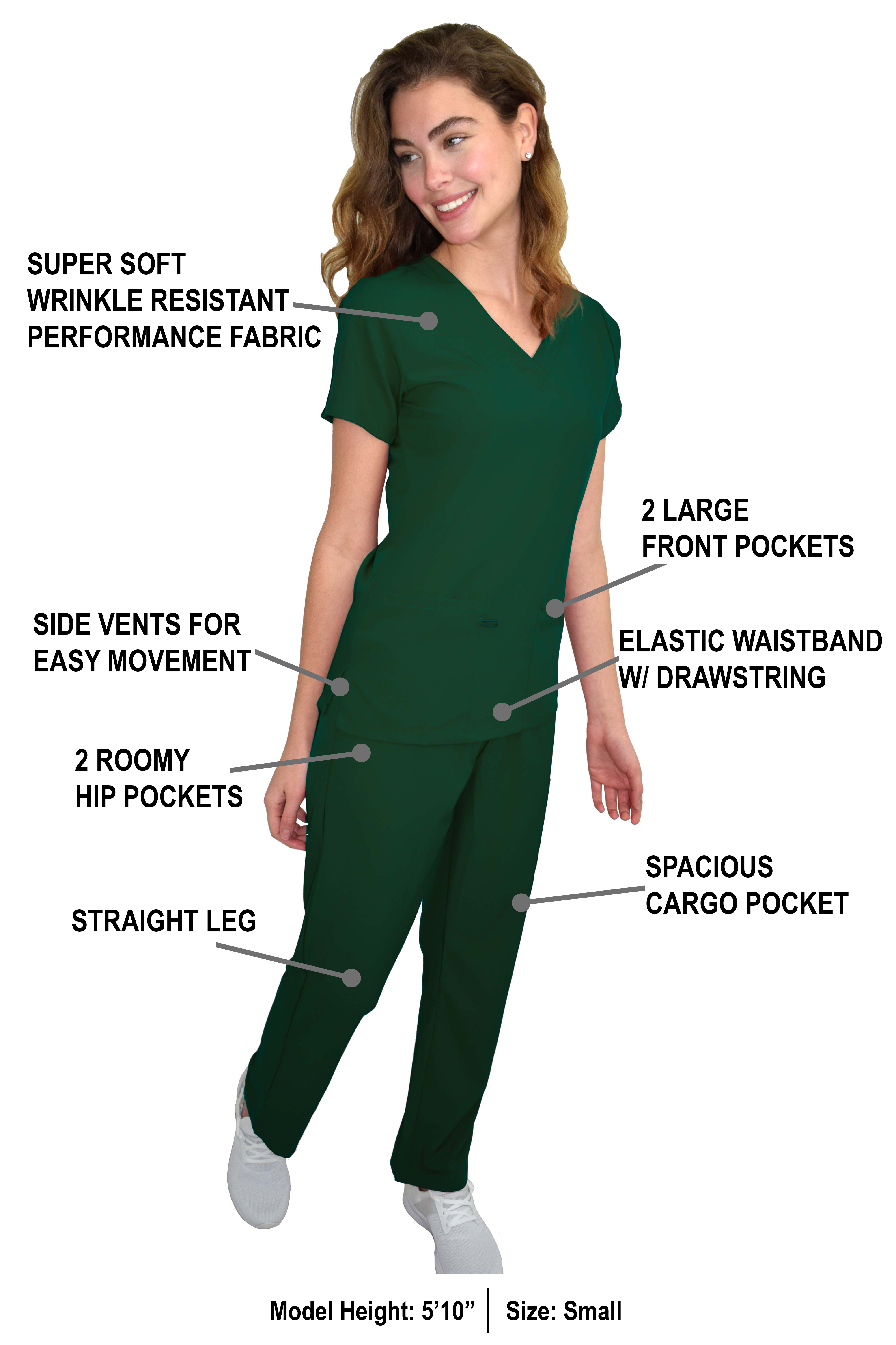 GT Performance/4FLEX Womens Scrub Set V-neck Top and Pant - Picture 40 of 146