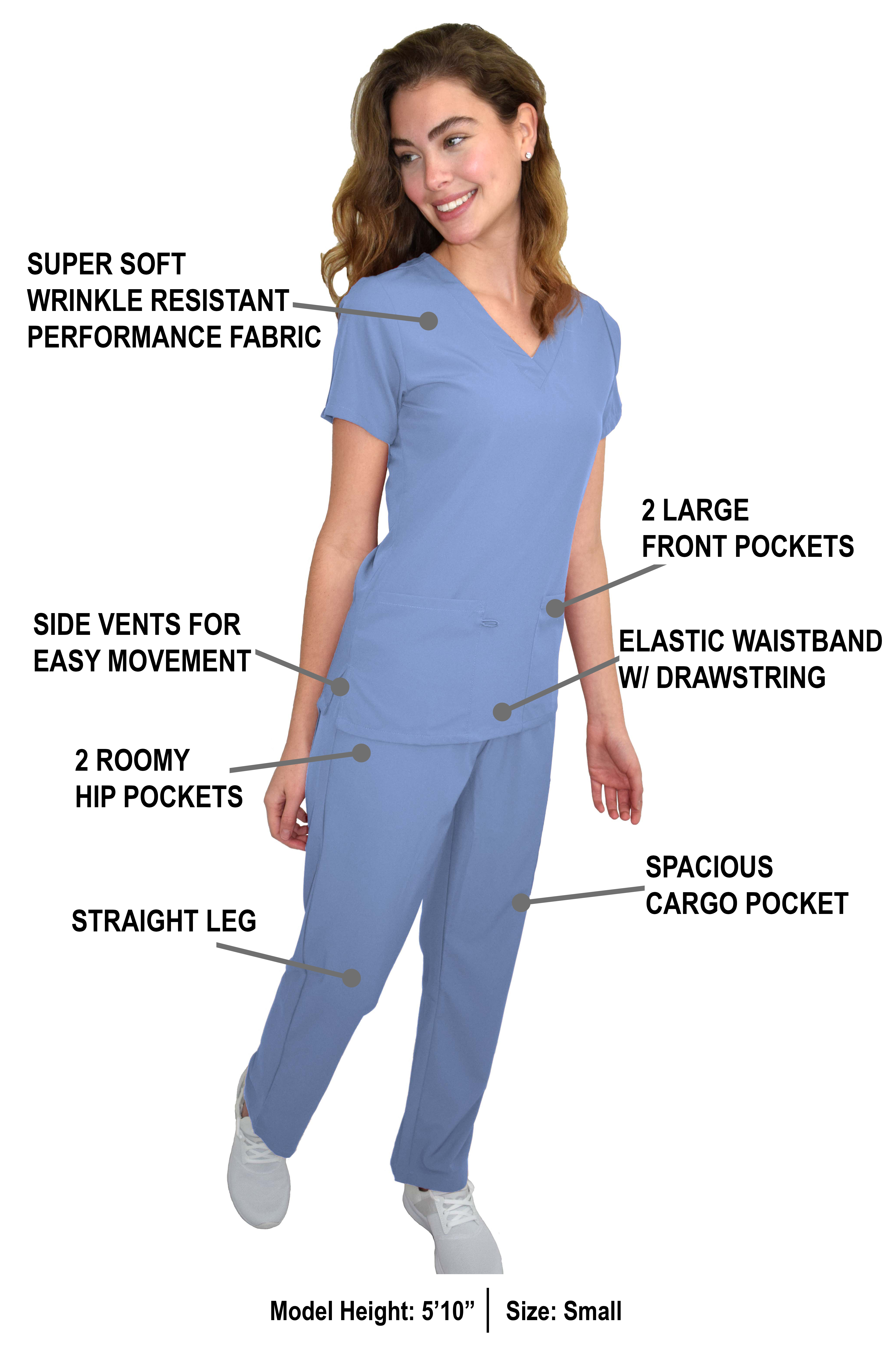 GT Performance/4FLEX Womens Scrub Set V-neck Top and Pant - Picture 22 of 146
