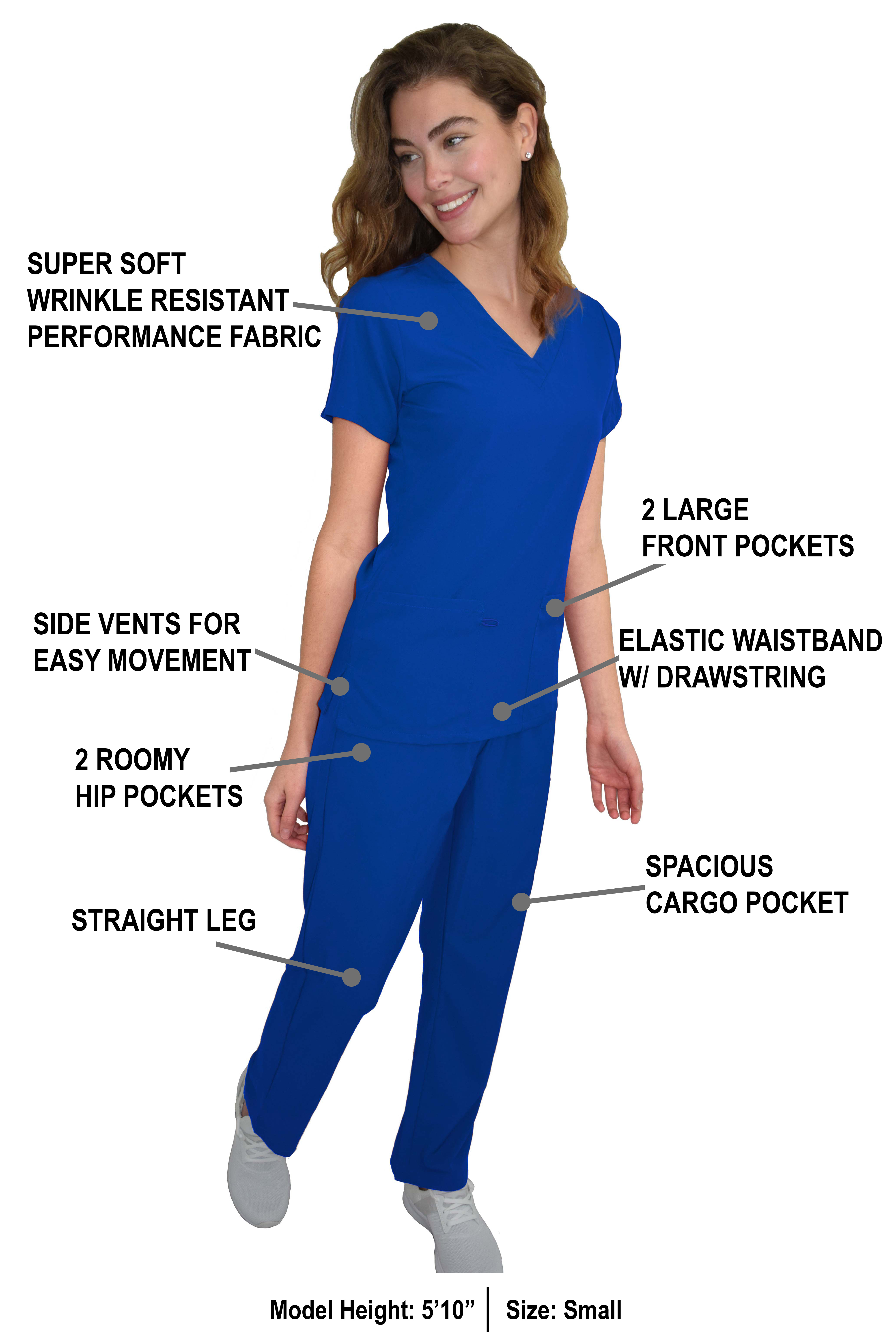 GT Performance/4FLEX Womens Scrub Set V-neck Top and Pant - Picture 100 of 146