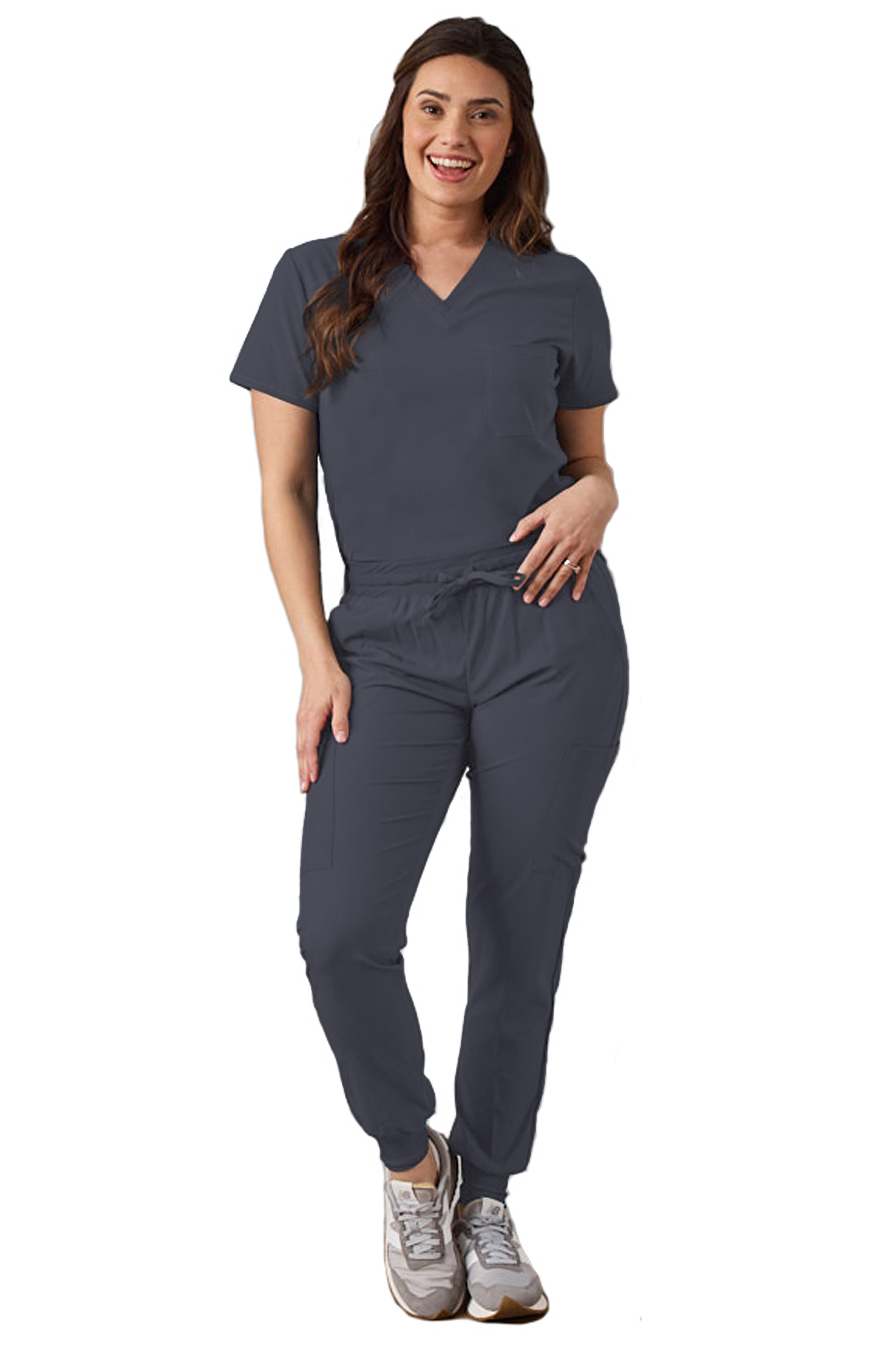 GT Performance Women's V-Neck Tuck-In Top/Slim Fit Jogger Yoga Pant Scrub Set - Picture 20 of 37