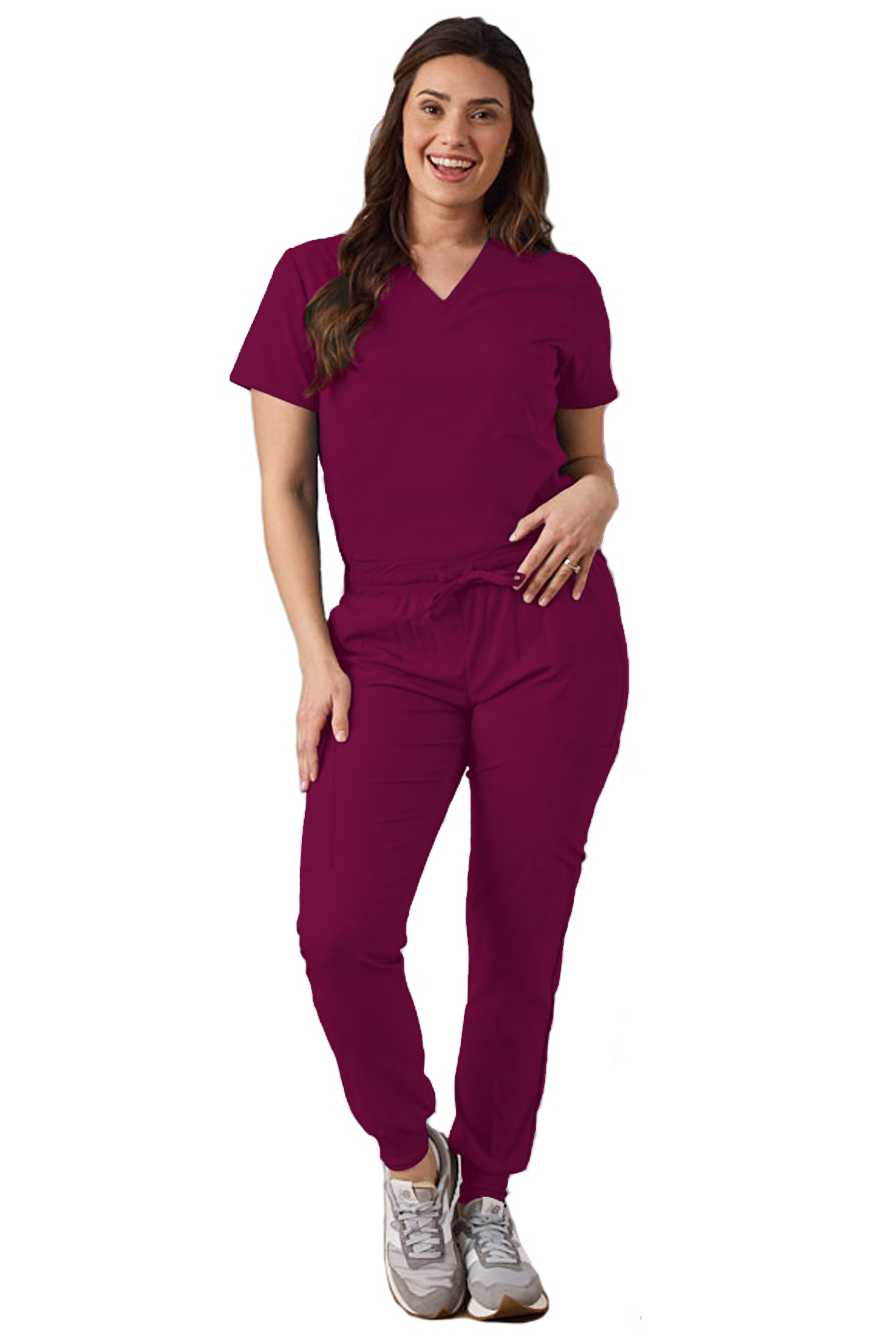 GT Performance Women's V-Neck Tuck-In Top/Slim Fit Jogger Yoga Pant Scrub Set - Picture 32 of 37