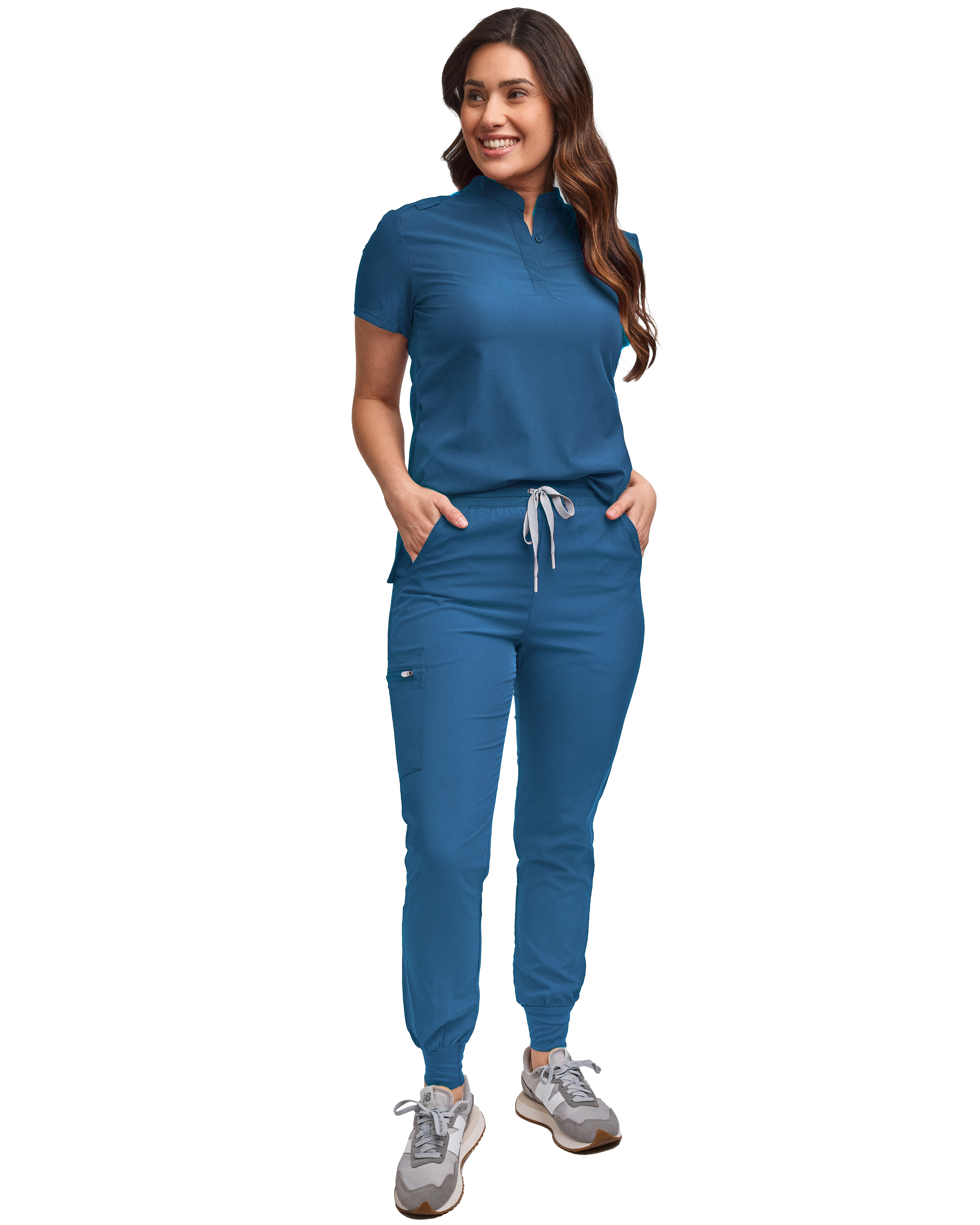 GT Performance/4FLEX Women's Scrub Set-Jogger Pant with Tuck-In Band Collar Top - Picture 8 of 31