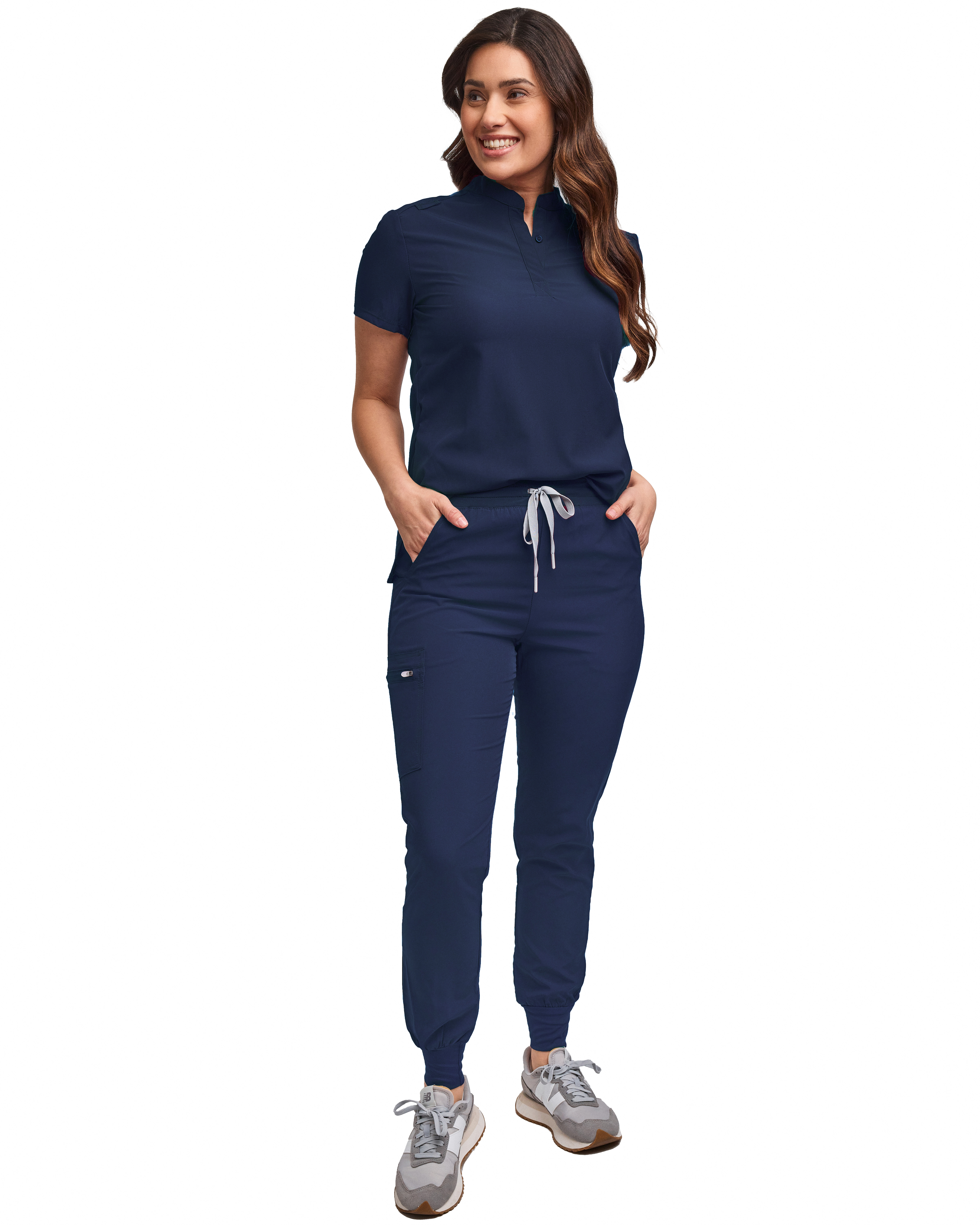 GT Performance/4FLEX Women's Scrub Set-Jogger Pant with Tuck-In Band Collar Top - Picture 14 of 31