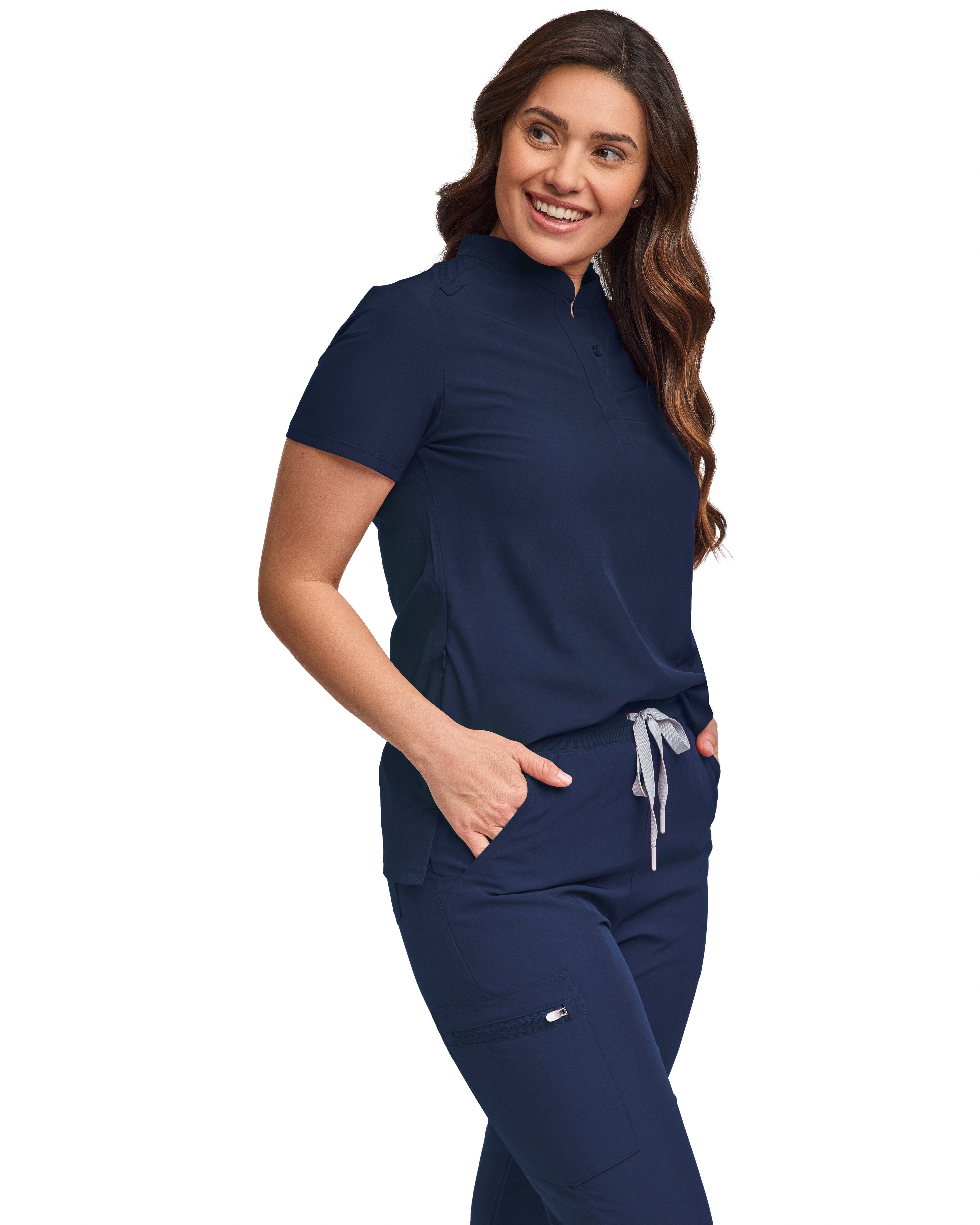 GT Performance/4FLEX Women's Scrub Set-Jogger Pant with Tuck-In Band Collar Top - Picture 17 of 31