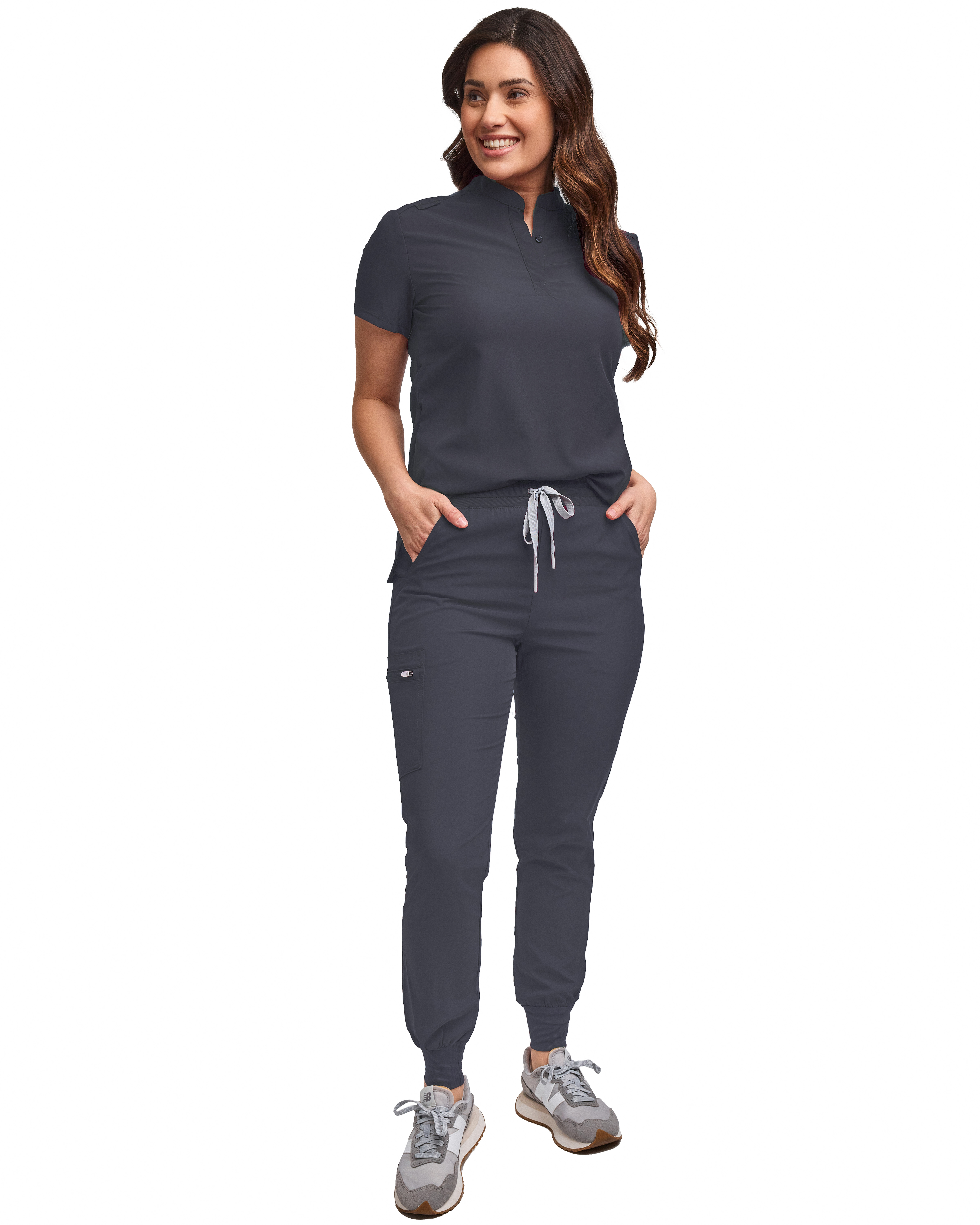 GT Performance/4FLEX Women's Scrub Set-Jogger Pant with Tuck-In Band Collar Top - Picture 20 of 31