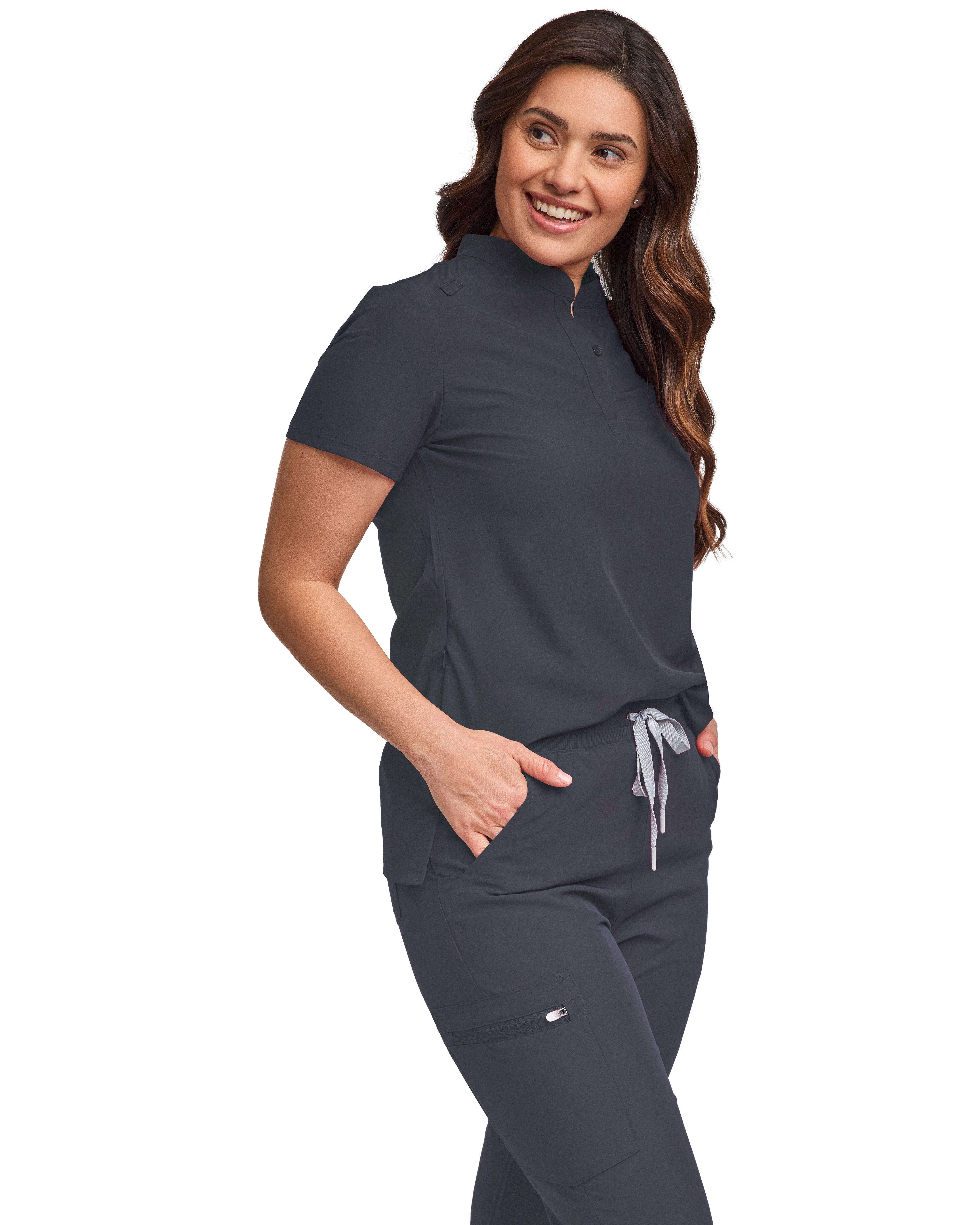 GT Performance/4FLEX Women's Scrub Set-Jogger Pant with Tuck-In Band Collar Top - Picture 23 of 31