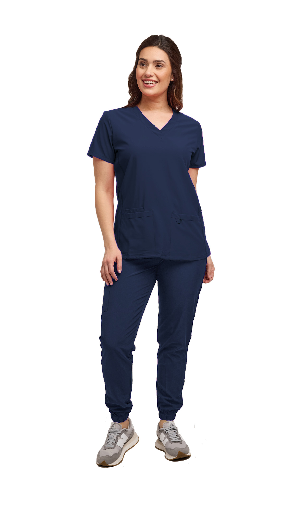Womens 7 Pocket Scrub Set V-Neck Top and Jogger Pant Medical Nursing Uniform - Picture 8 of 37