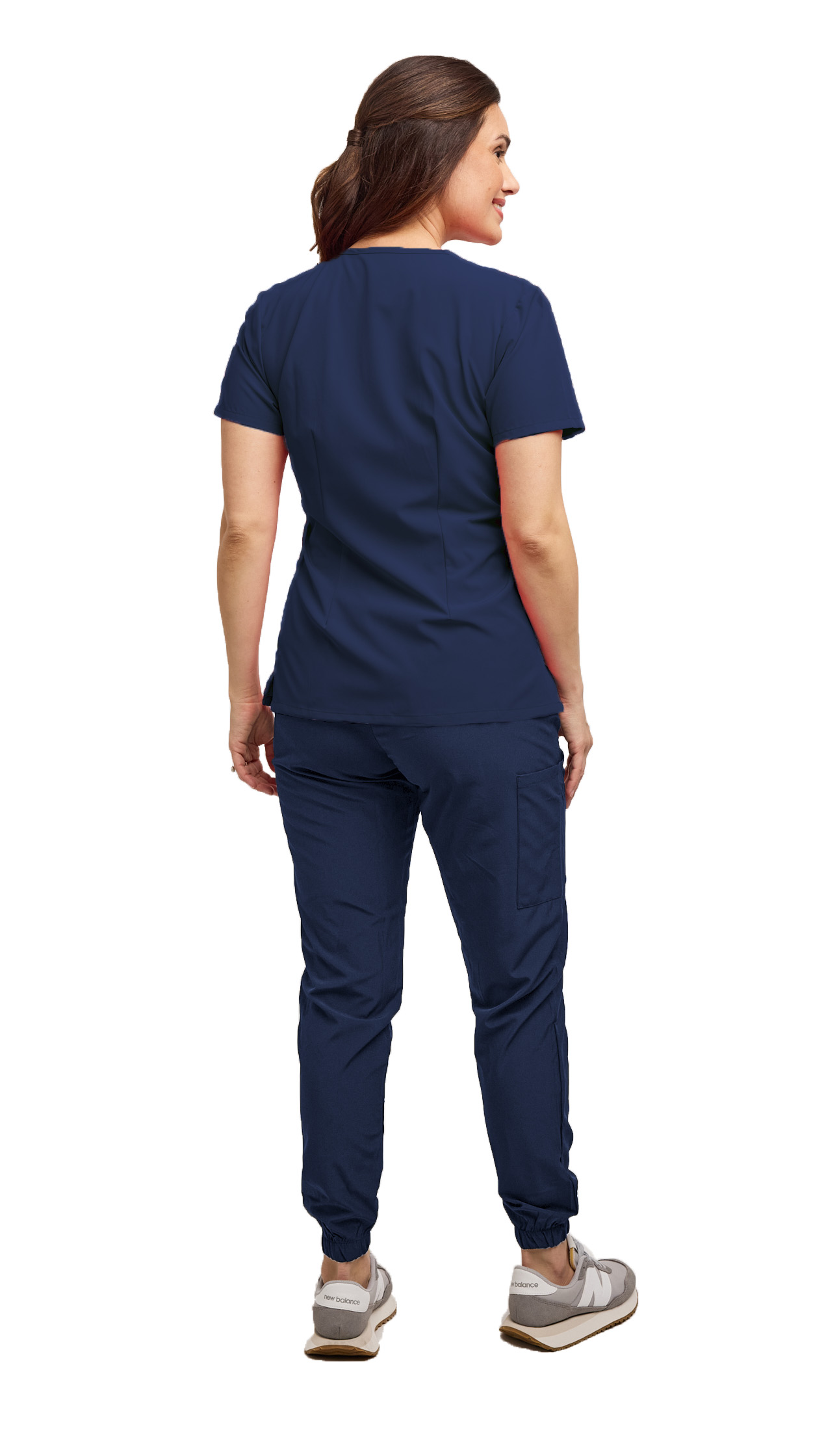Womens 7 Pocket Scrub Set V-Neck Top and Jogger Pant Medical Nursing Uniform - Picture 10 of 37