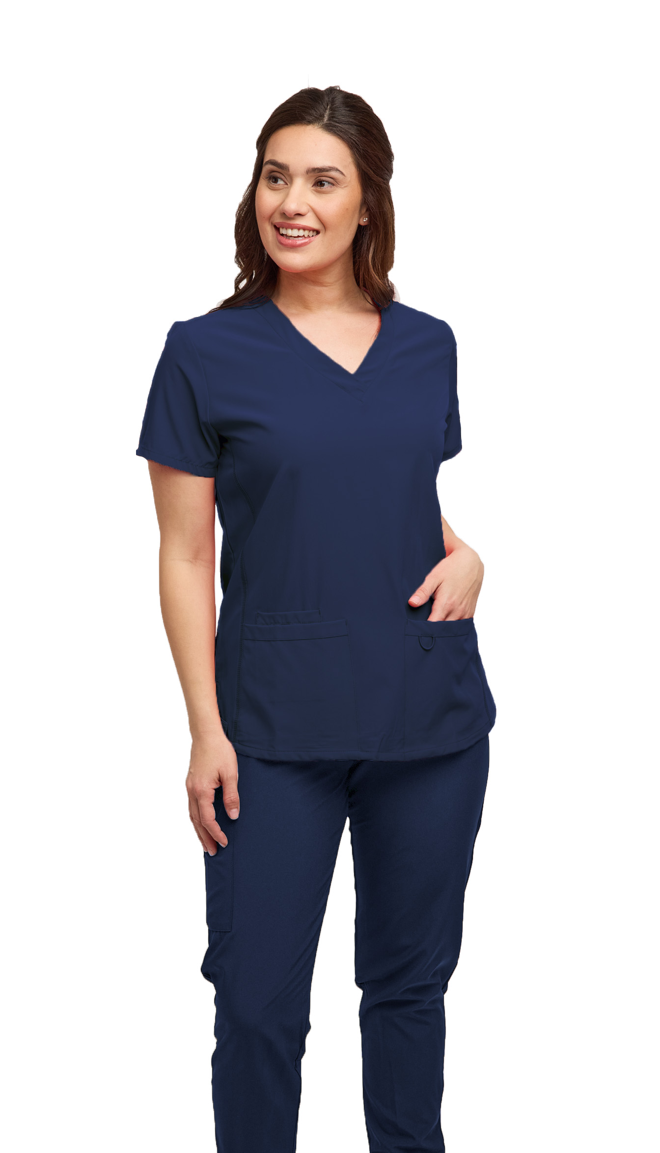 Womens 7 Pocket Scrub Set V-Neck Top and Jogger Pant Medical Nursing Uniform - Picture 11 of 37