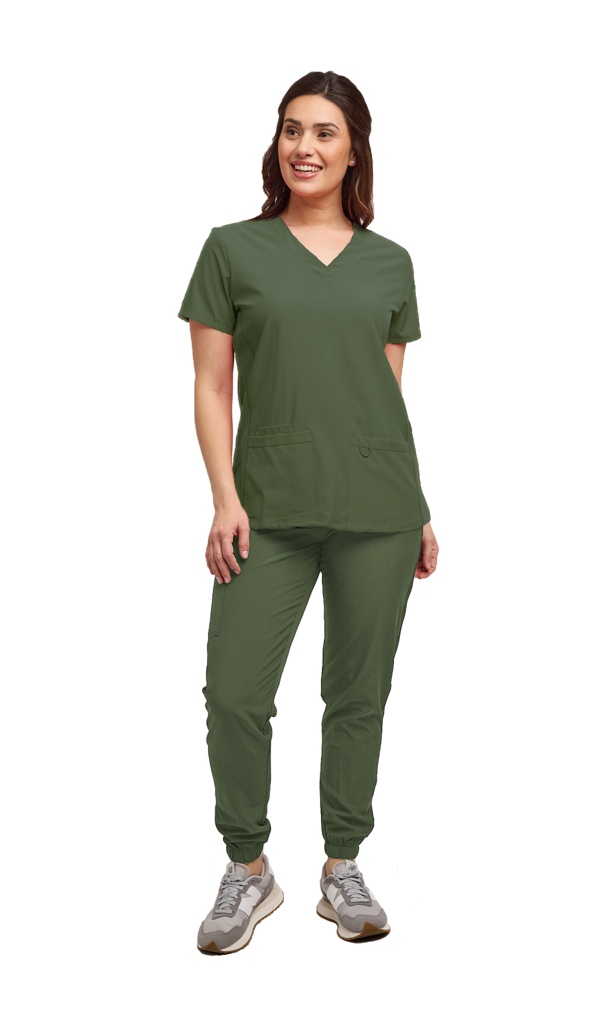 Womens 7 Pocket Scrub Set V-Neck Top and Jogger Pant Medical Nursing Uniform - Picture 14 of 37