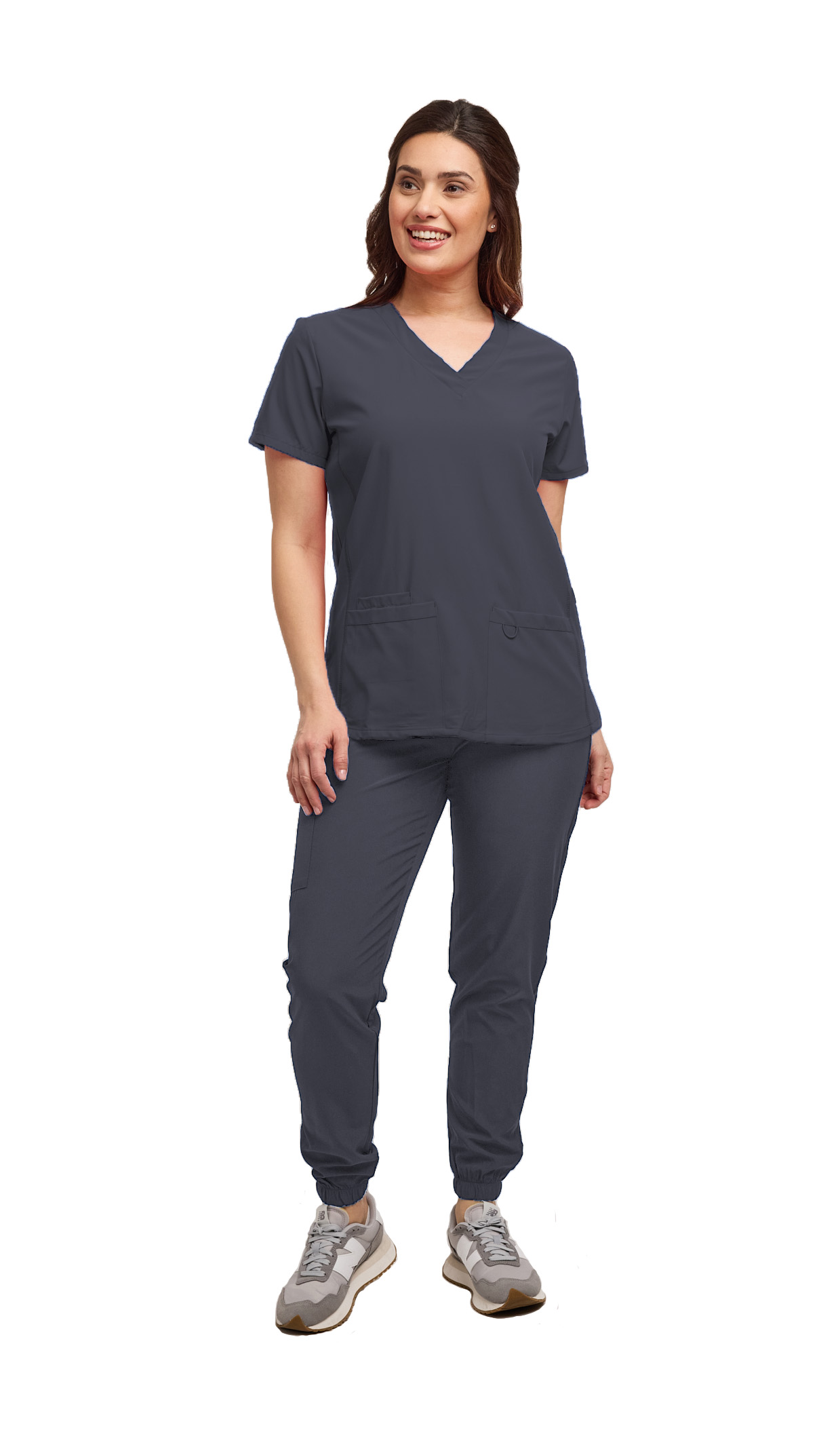 Womens 7 Pocket Scrub Set V-Neck Top and Jogger Pant Medical Nursing Uniform - Picture 20 of 37