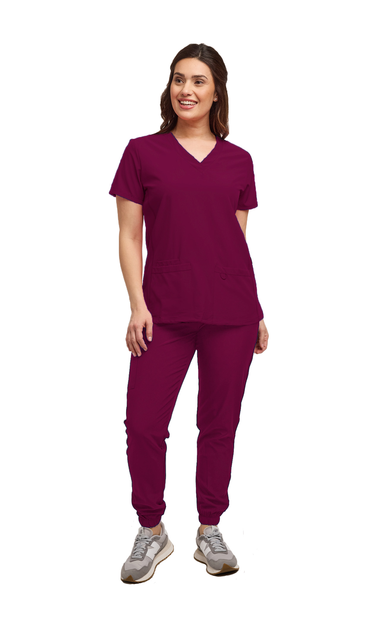 Womens 7 Pocket Scrub Set V-Neck Top and Jogger Pant Medical Nursing Uniform - Picture 32 of 37