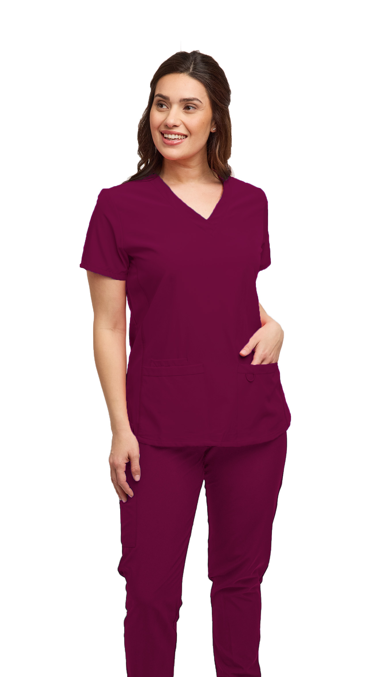 Womens 7 Pocket Scrub Set V-Neck Top and Jogger Pant Medical Nursing Uniform - Picture 35 of 37