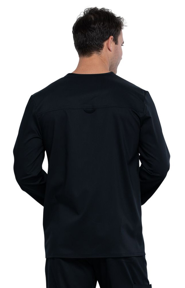 cherokee workwear revolution men's zip front warm up scrub jacket