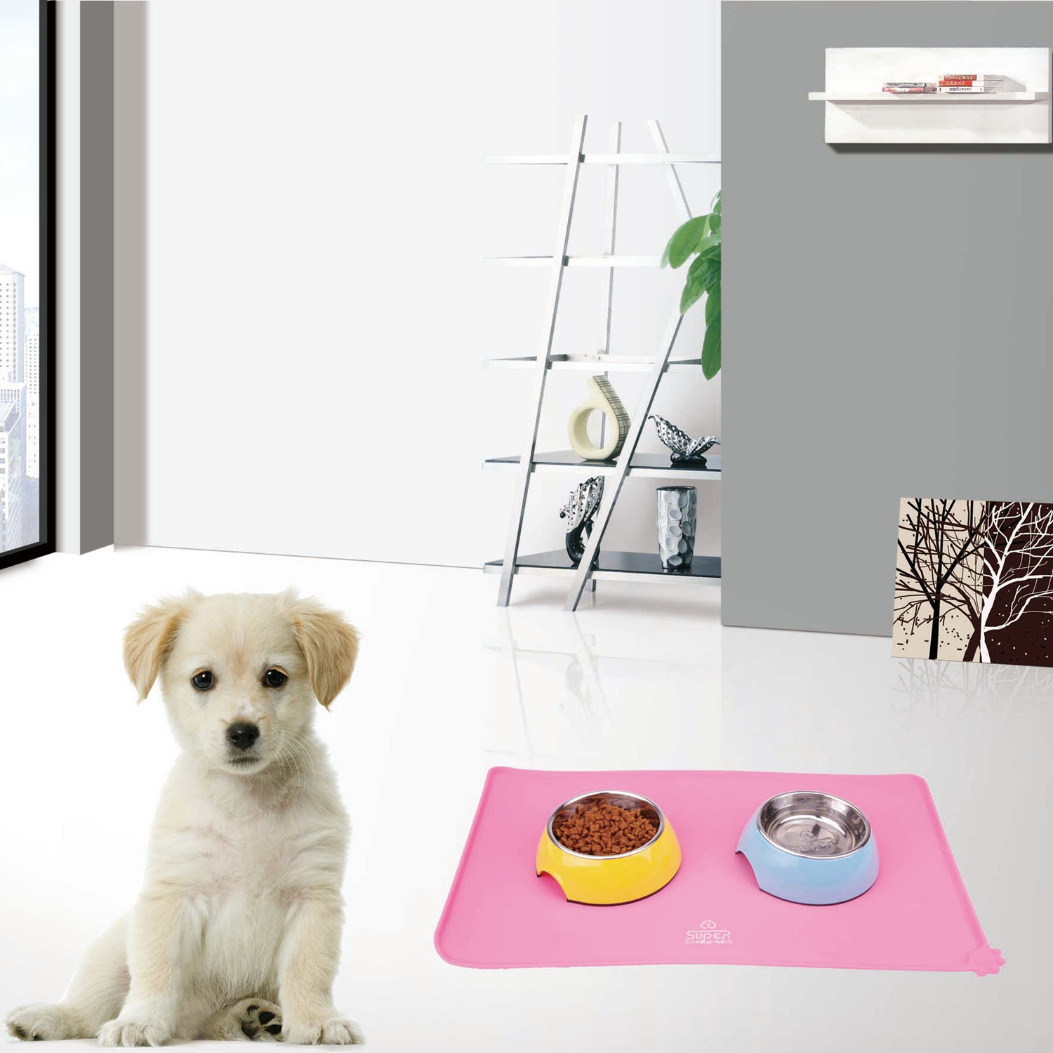 Dog Food Bowl Mat Silicone Dog Placemat Pet Feeding Mat for Food and