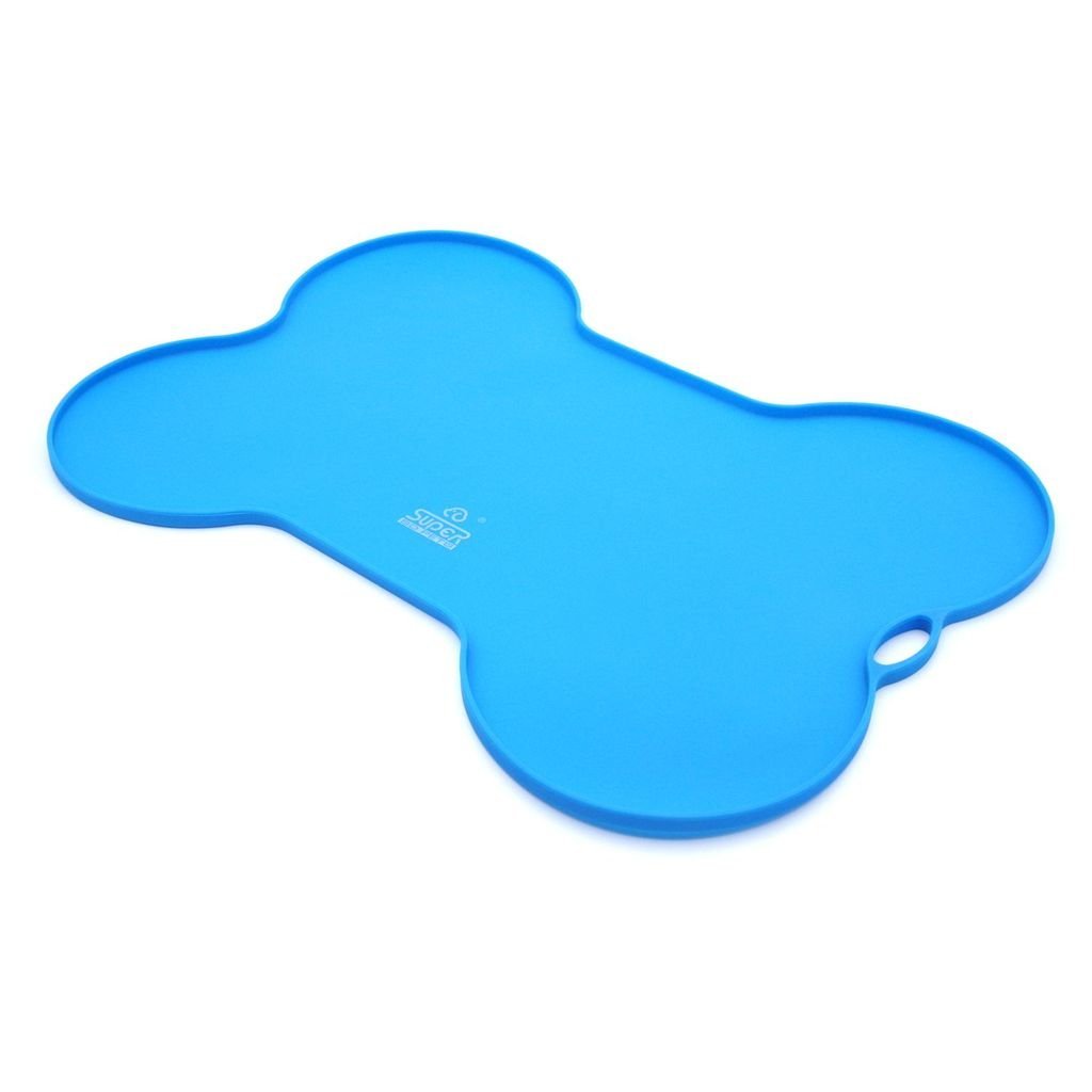Dog Food Bowl Mat Pet Feeding Mat Bone Shaped Nonskid Silicone Dish Placemat eBay