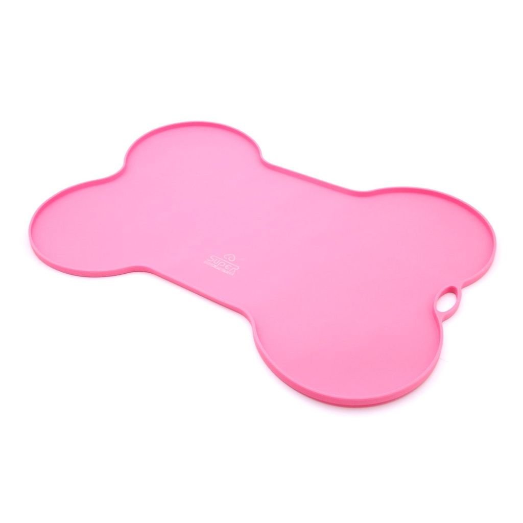 Dog Food Bowl Mat Pet Feeding Mat Bone Shaped Nonskid Silicone Dish Placemat eBay