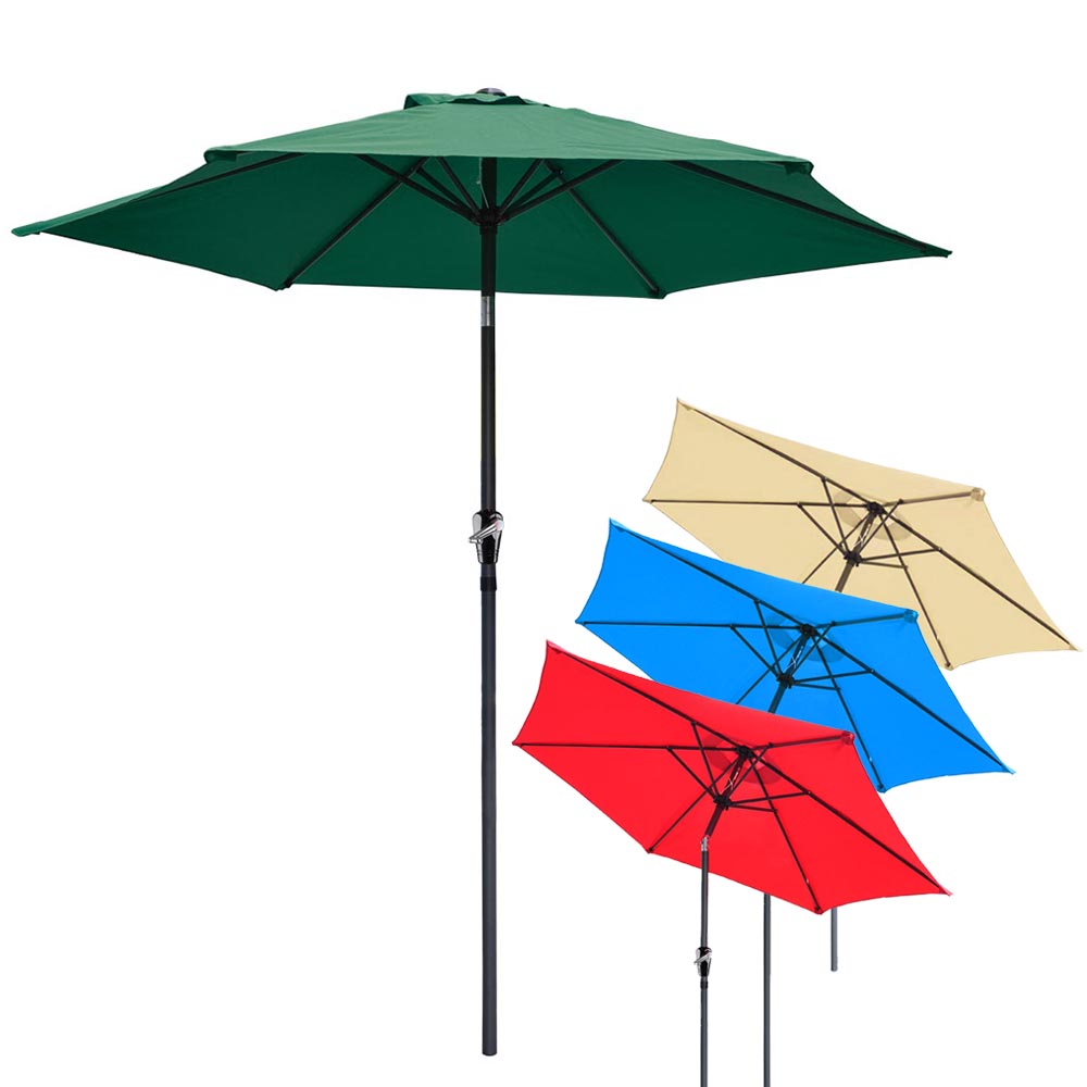 2.4M-4.5M Outdoor Umbrella Patio Garden Market Cafe Parasol Aluminum
