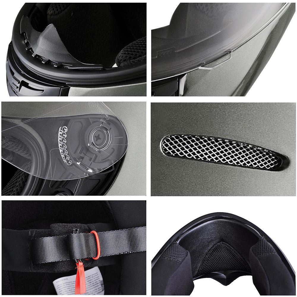 Full Face Helmet Air Vent Motorcycle Motorbike Scooter On Road Visor