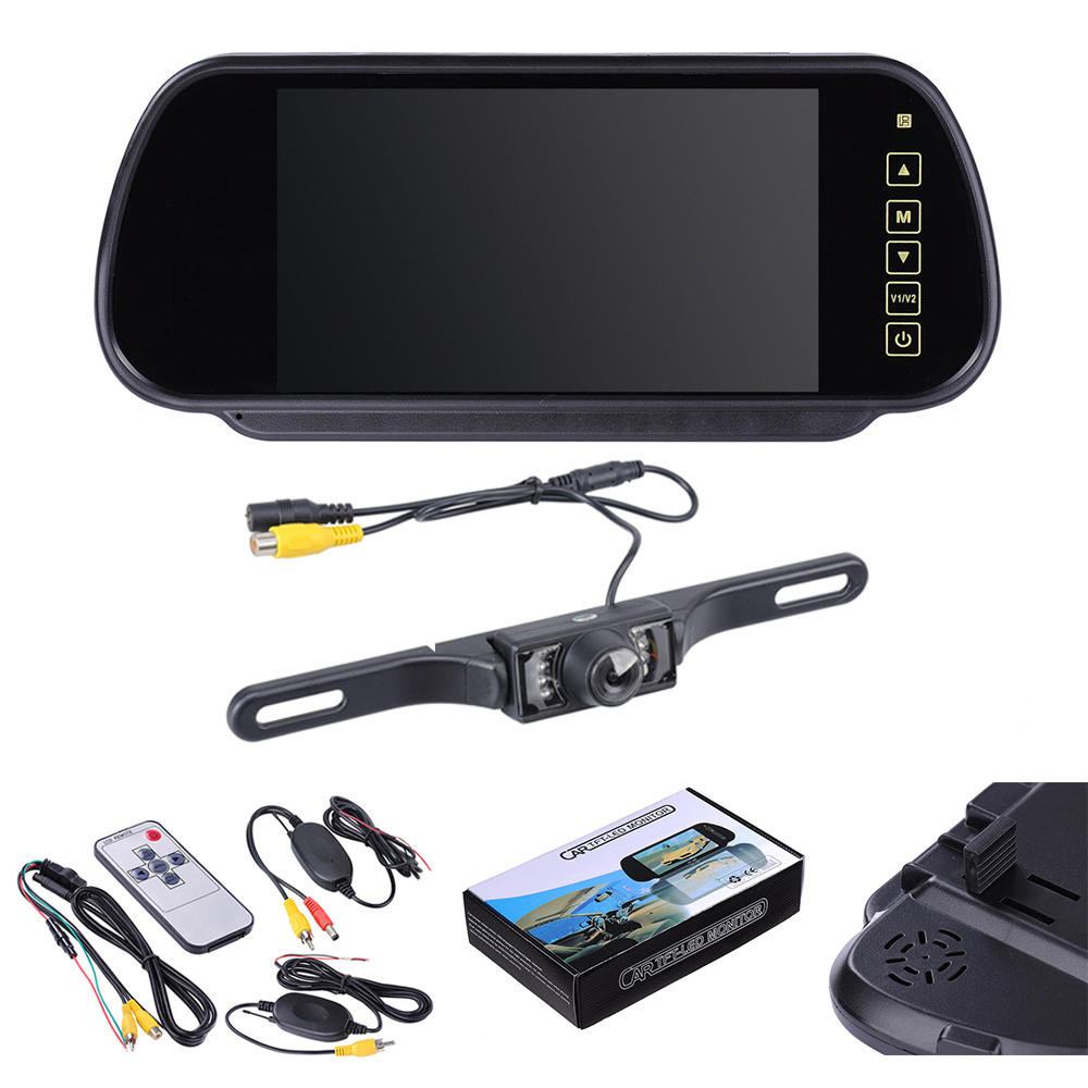 7" Car Rear IR View Mirror Monitor Reversing Camera Kit Night Vision Wireless 637509452209 eBay