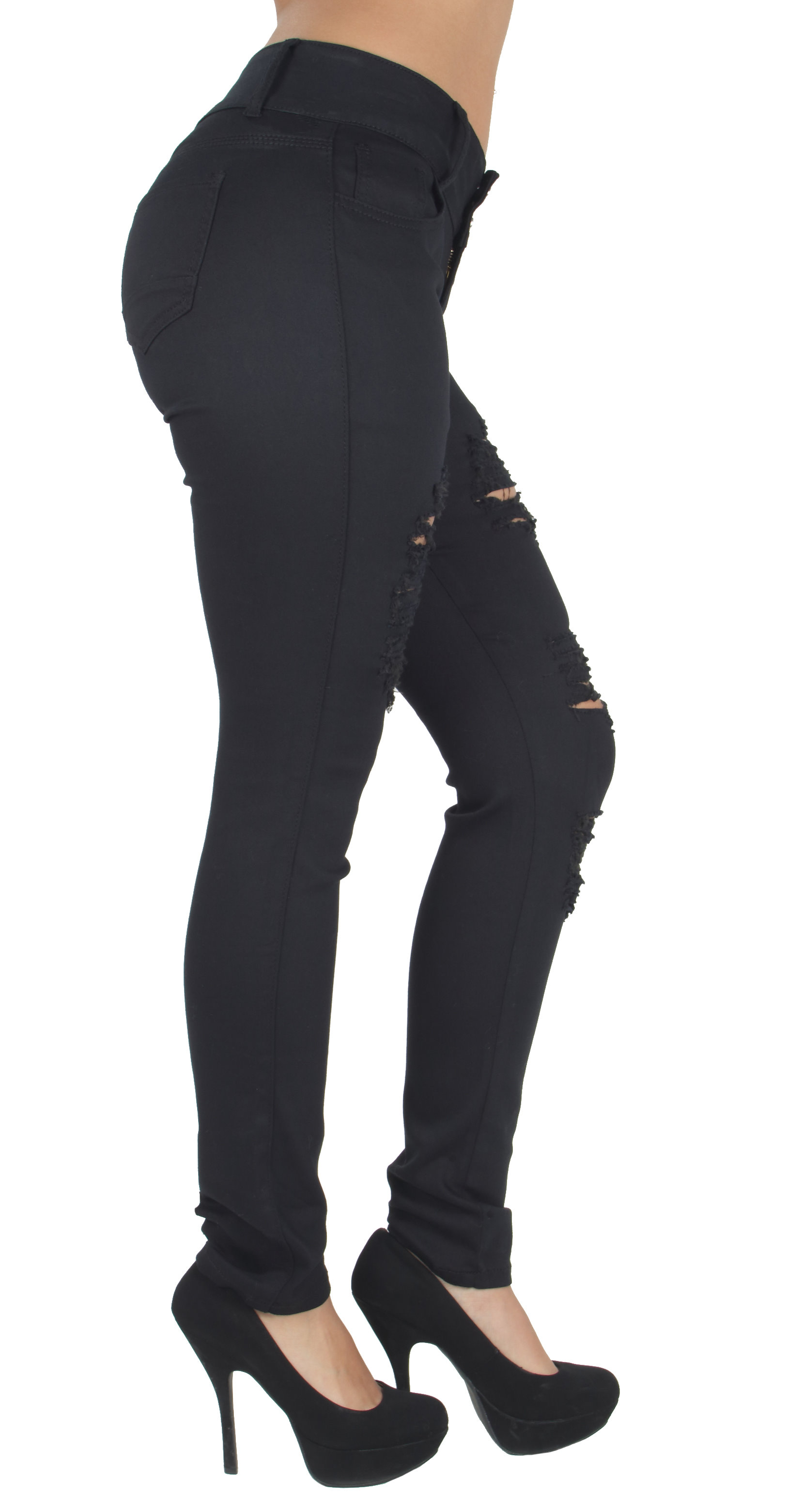 Plus Size Fashion Colored Jeans Destroyed Ripped Sexy Skinny Jeans EBay