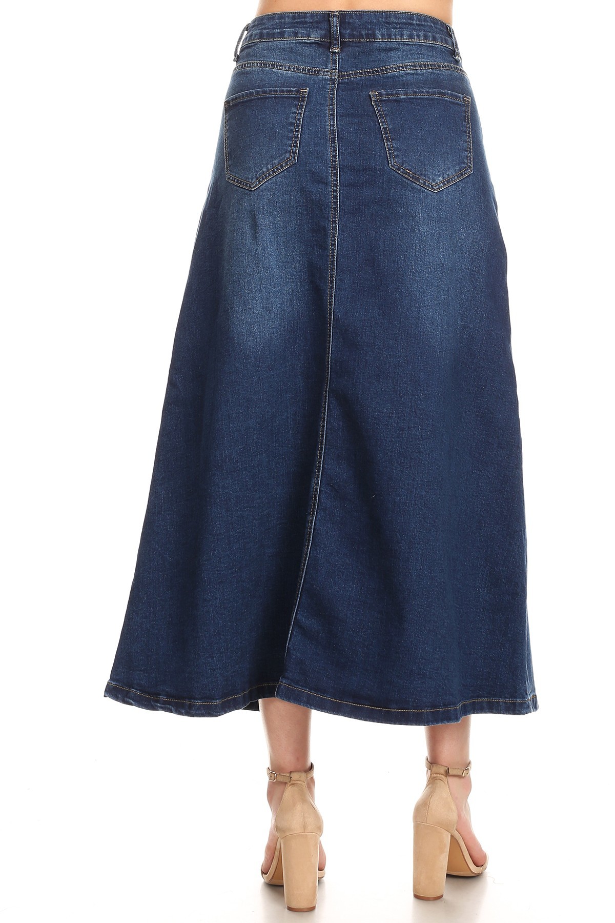 Women’s Plus/Junior size Mid Rise A-Line Long Jeans Maxi Denim Skirt | eBay