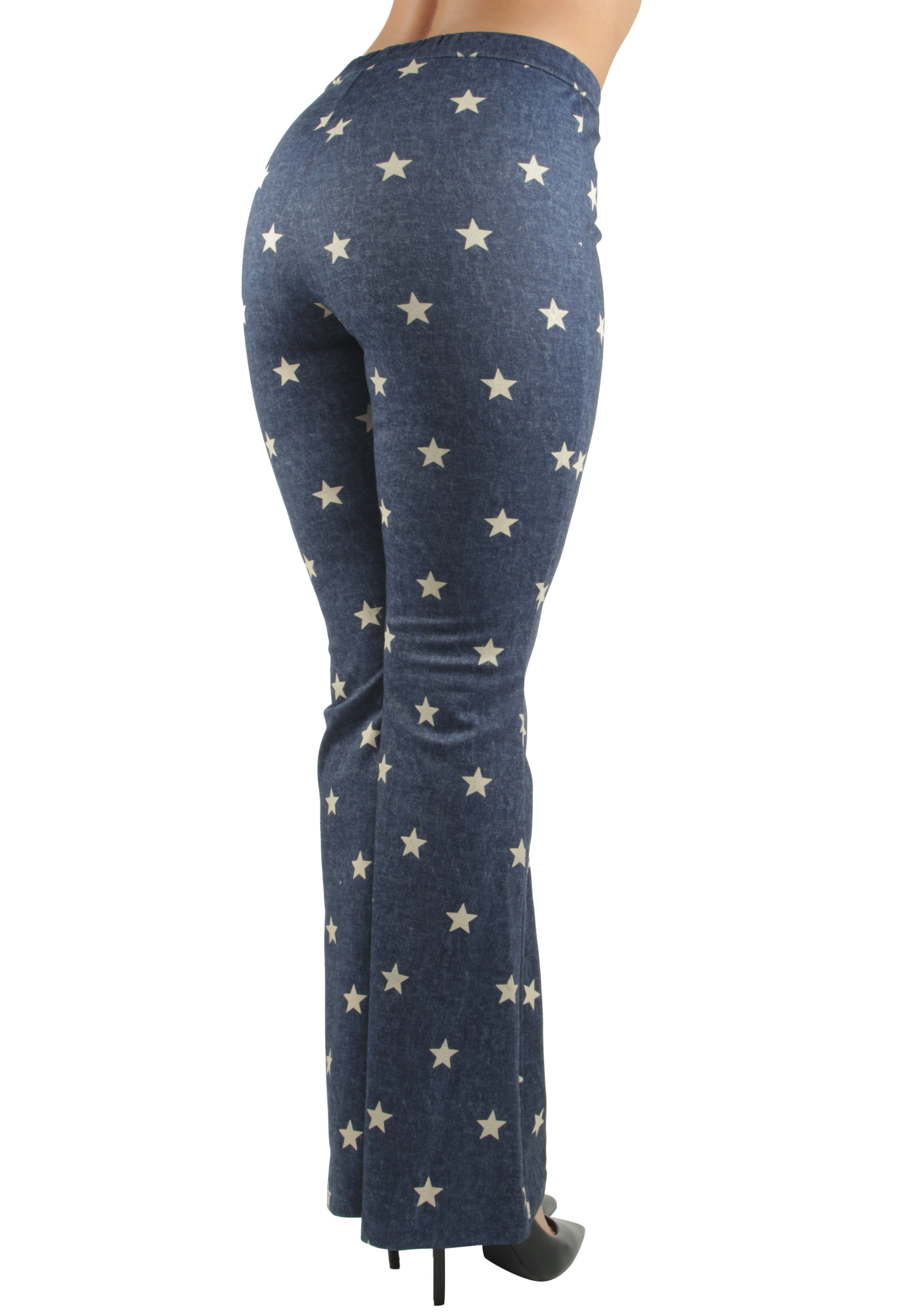 elastic waist bootleg trousers