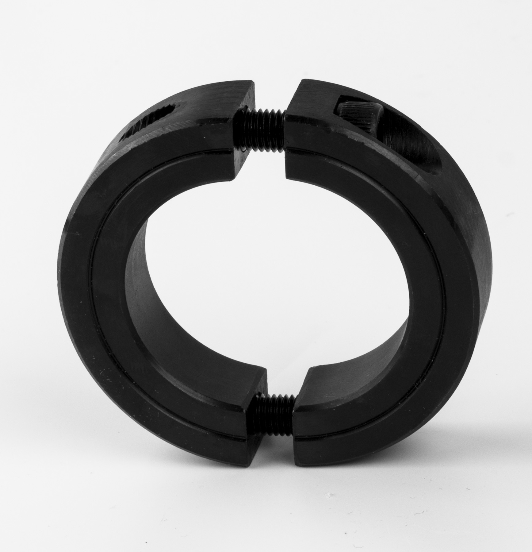 6mm Shaft Collar, Two Piece Clamp Type, Black Oxide Steel, 2 Pack