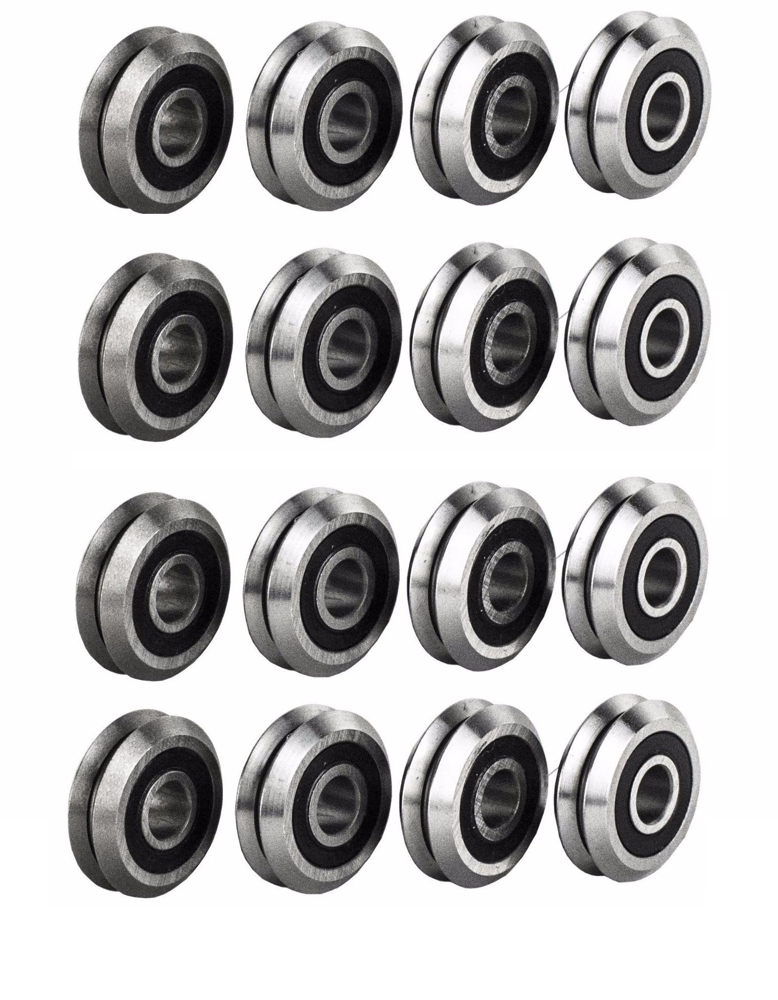 Jeremywell RM22RS 3/8 inch V Groove Roller Bearing Rubber Sealed Line Track (20PCS)