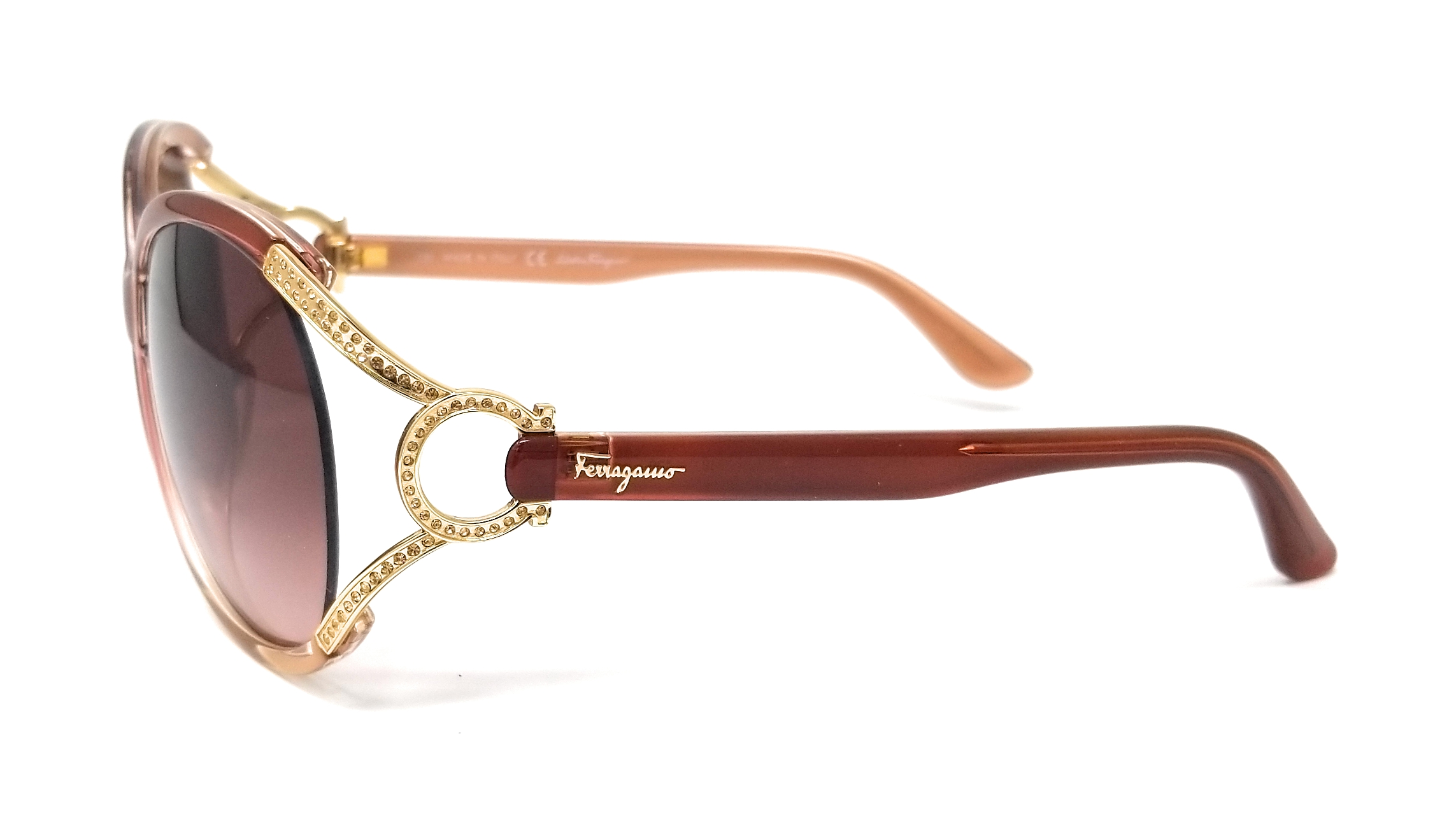 Salvatore Ferragamo Sunglasses SF600SR 619 Red Round Women's 61x14x130