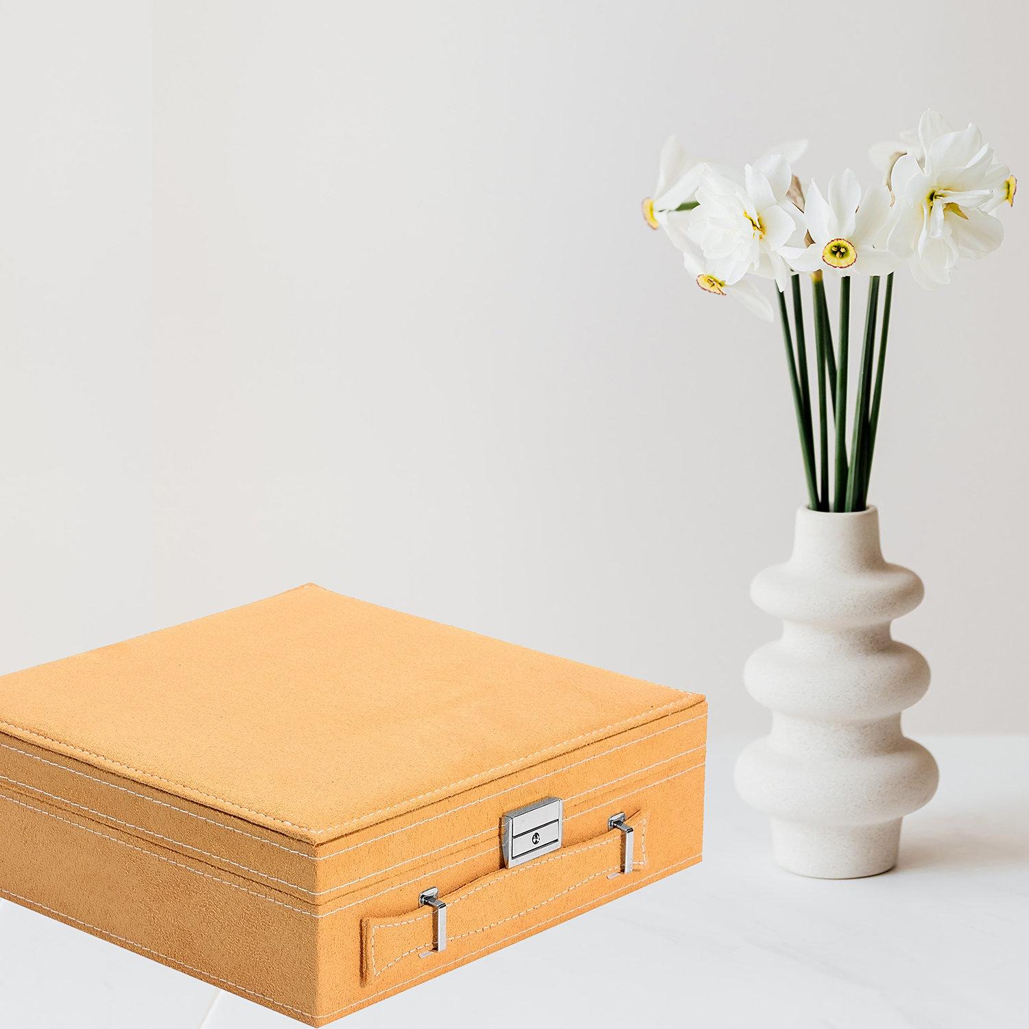 Jewelry Organiser Box Velvet Briefcase 2Tier AntiTarnish and Scratch Interior - Picture 27 of 37