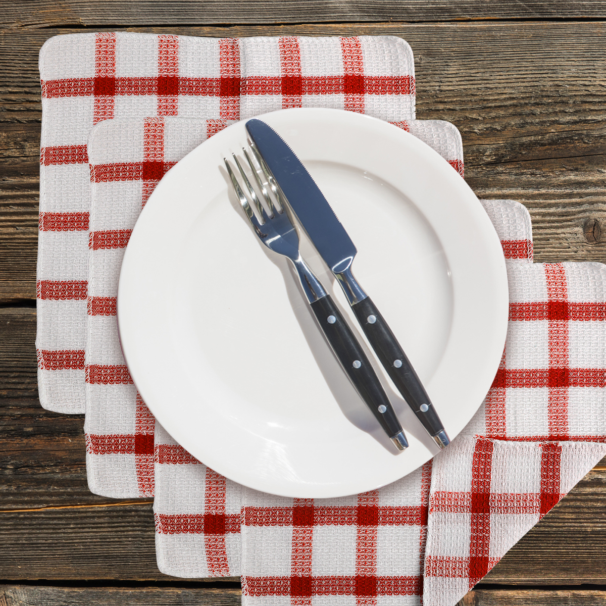 thumbnail 41 - Set of 24 Checkered Pattern Kitchen Tea Towels Dish Scrubbing Cleaning Cloth