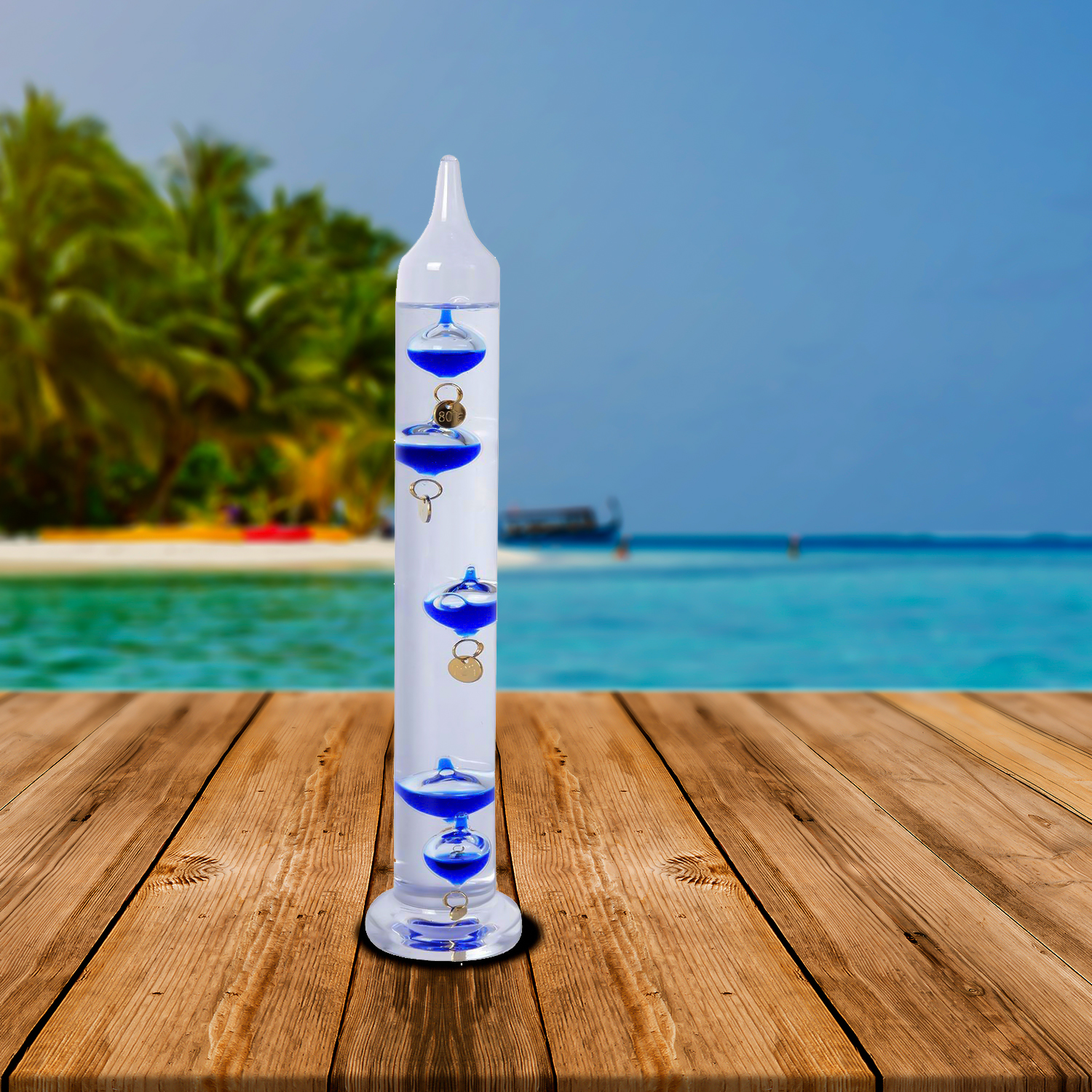 Shop LC Home Living Room Decor Gift Blue Galileo Thermometer with