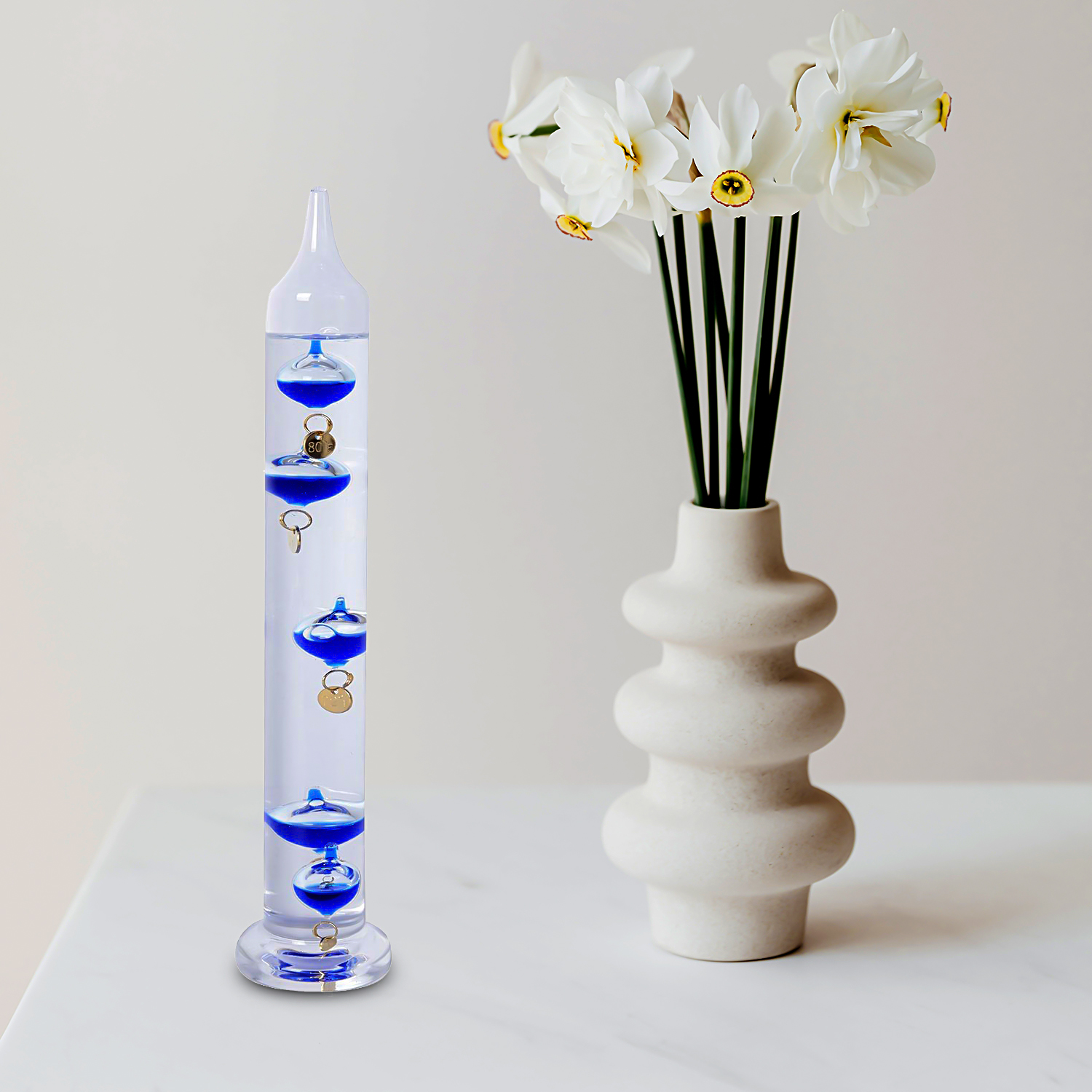 Shop LC Home Living Room Decor Gift Blue Galileo Thermometer with