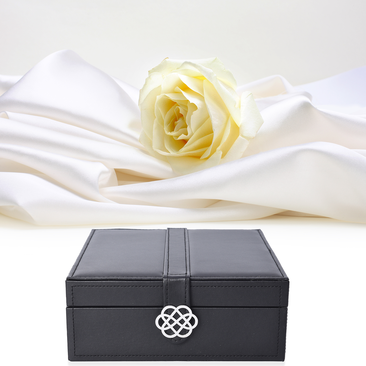 Symphony Home Black Legacy 2 Tier Anti Tarnish Jewelry Organizer Box