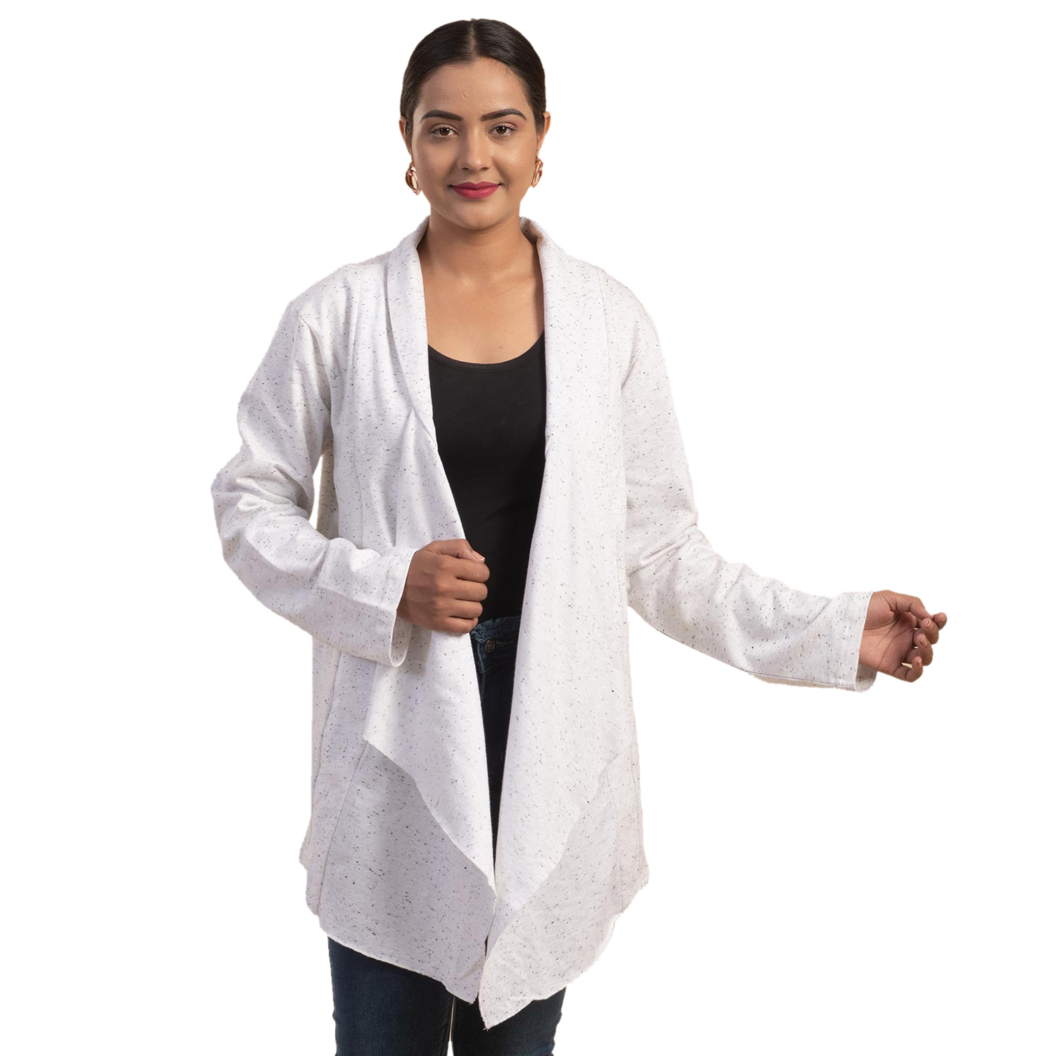 Passage French Terry Waterfall Front Cardigan for Women Loose Fit Quick Drying - Picture 12 of 17