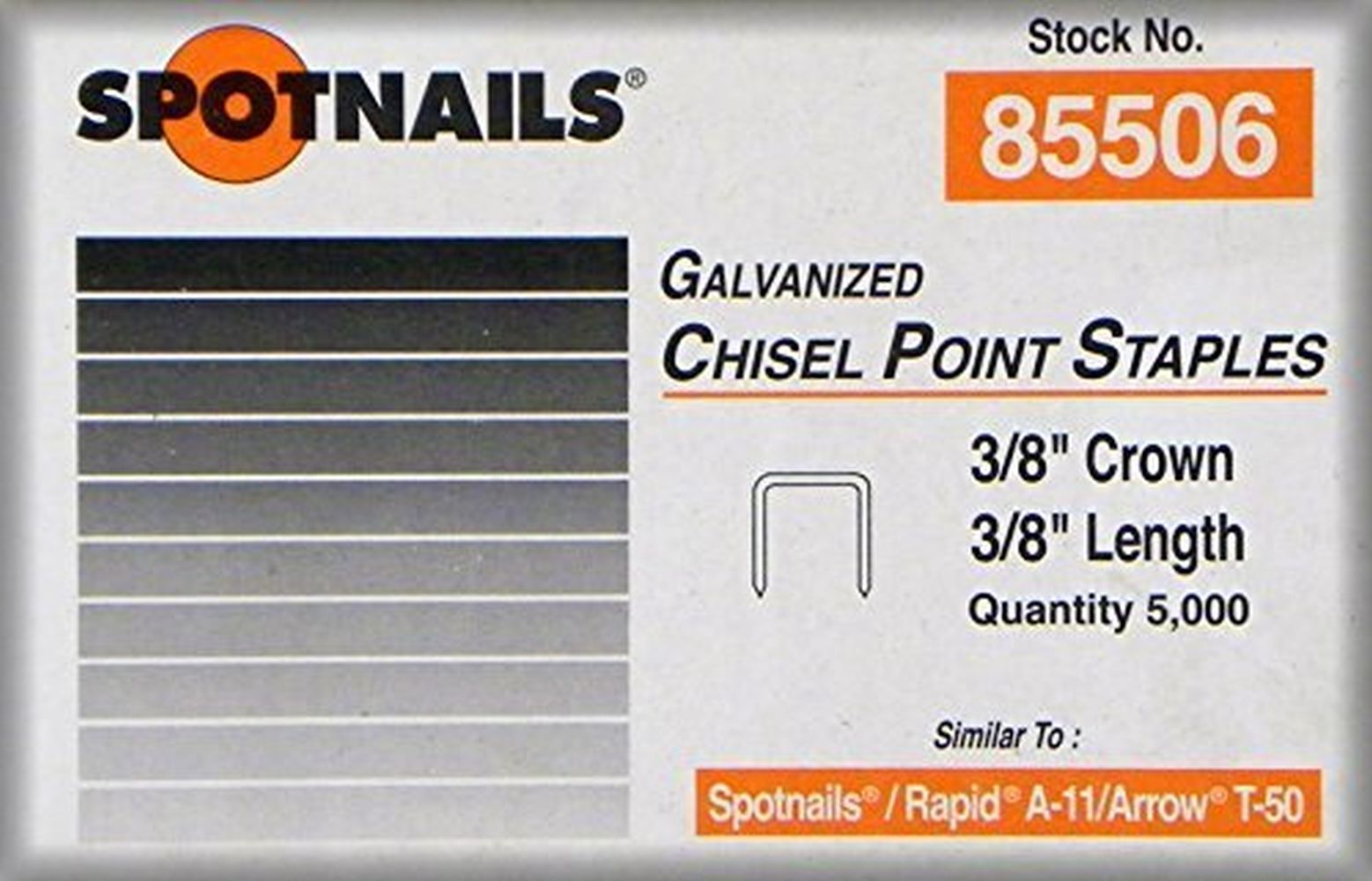 Spotnails 85506 3/8" Crown Staples 5000/Box, 3/8" eBay
