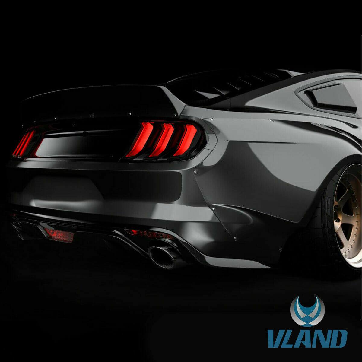 VLAND Full LED Taillights for Ford Mustang 2015-20 CLEAR Lamp 