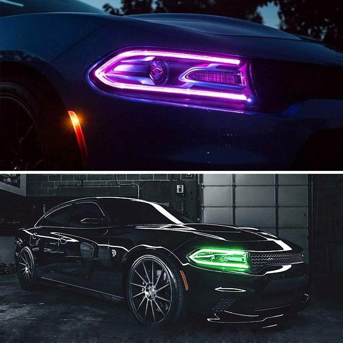 LED RGB Headlights For 20152020 Dodge Charger Multicolor Lamps