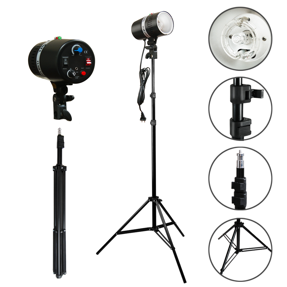 2X160W Photography Studio Lighting Kit Strobe Photo Flash Light Stand