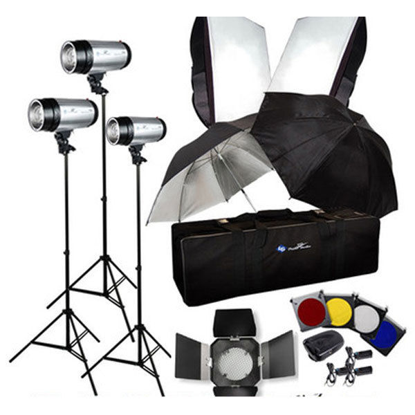 Photography 900W Strobe Studio Flash Light Kit Lighting Set (3 x 300W